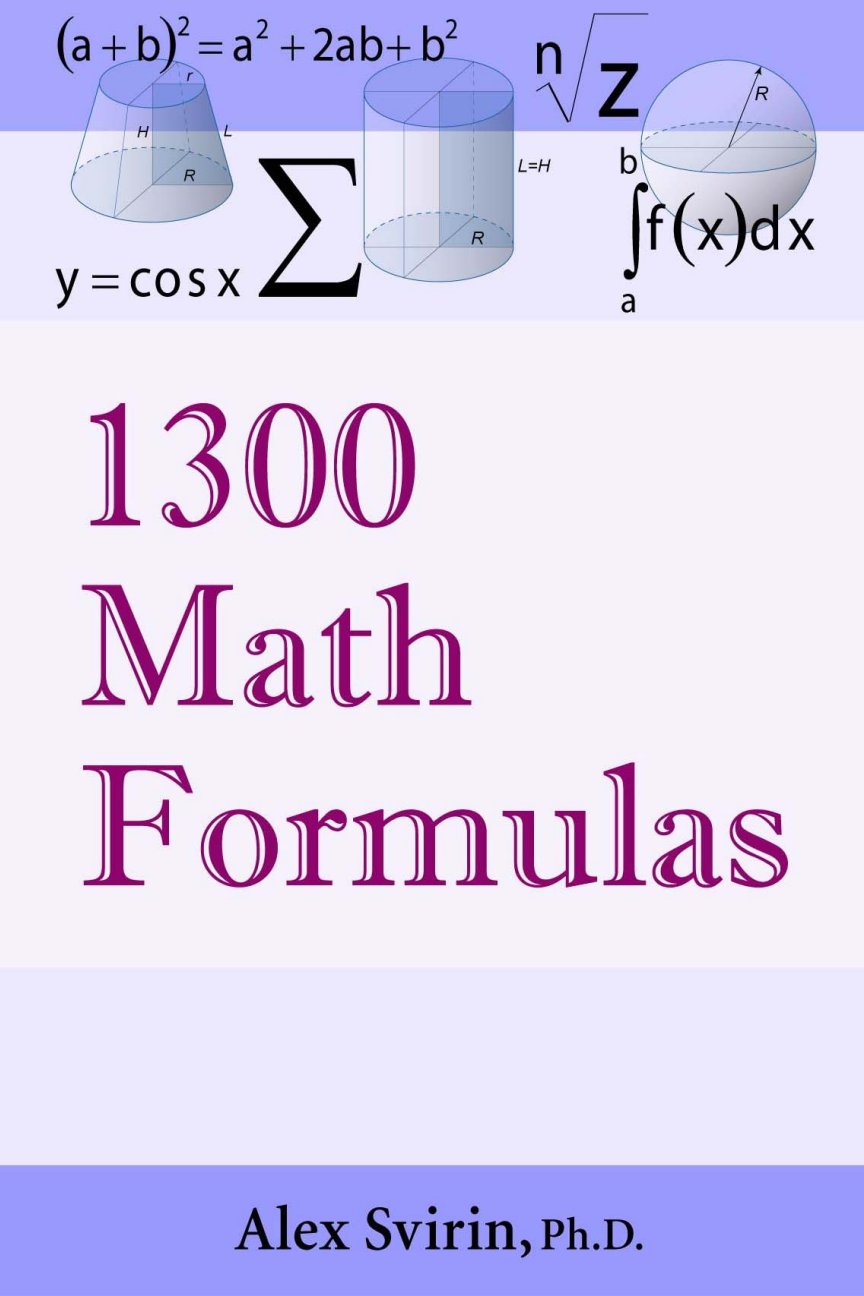 First page of 1300 Math Formulas