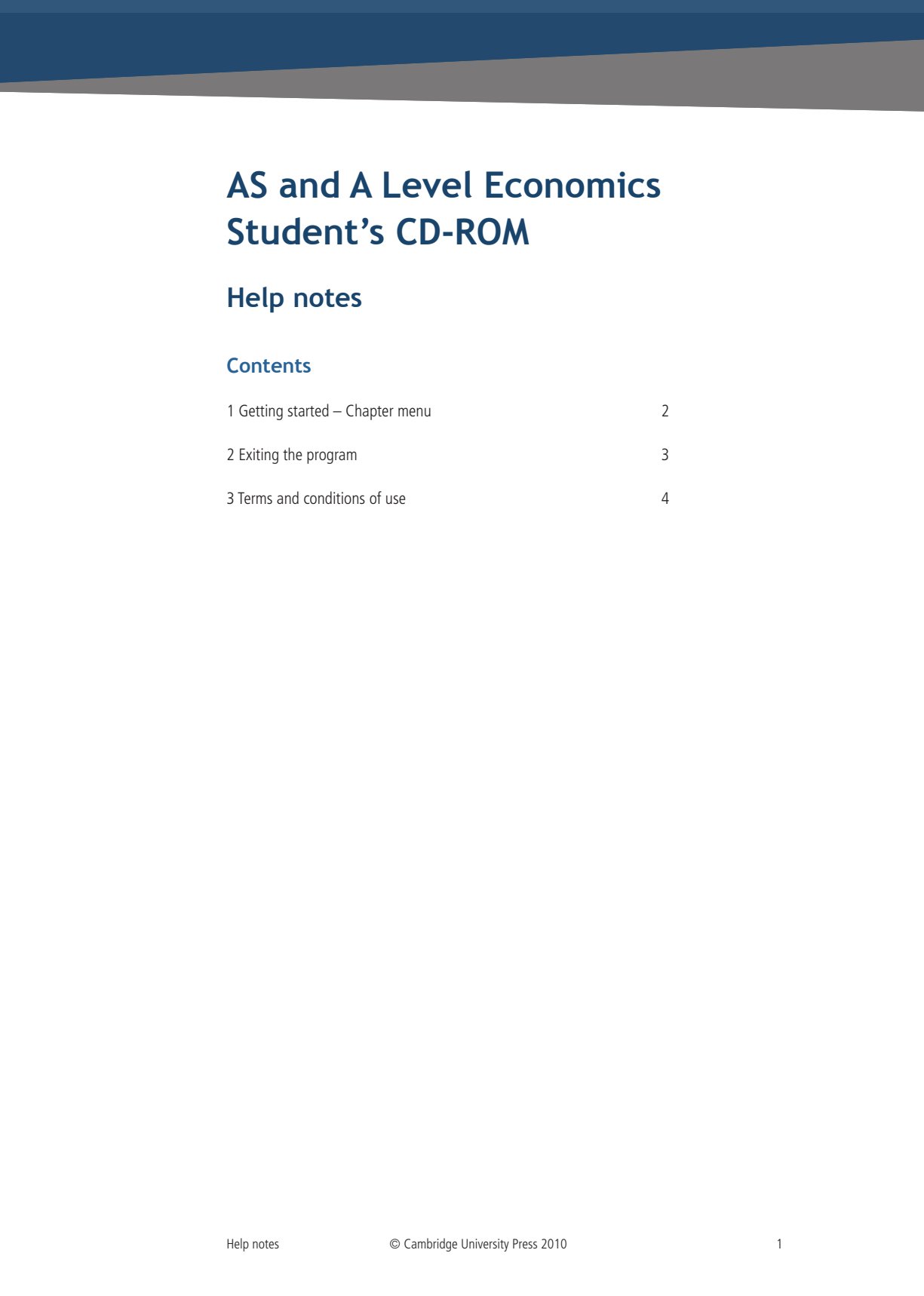 First page of A-Level Economics Notes Zimbabwe