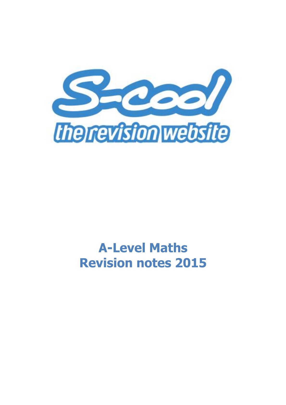 First page of A-Level Mathematics Notes Zimbabwe