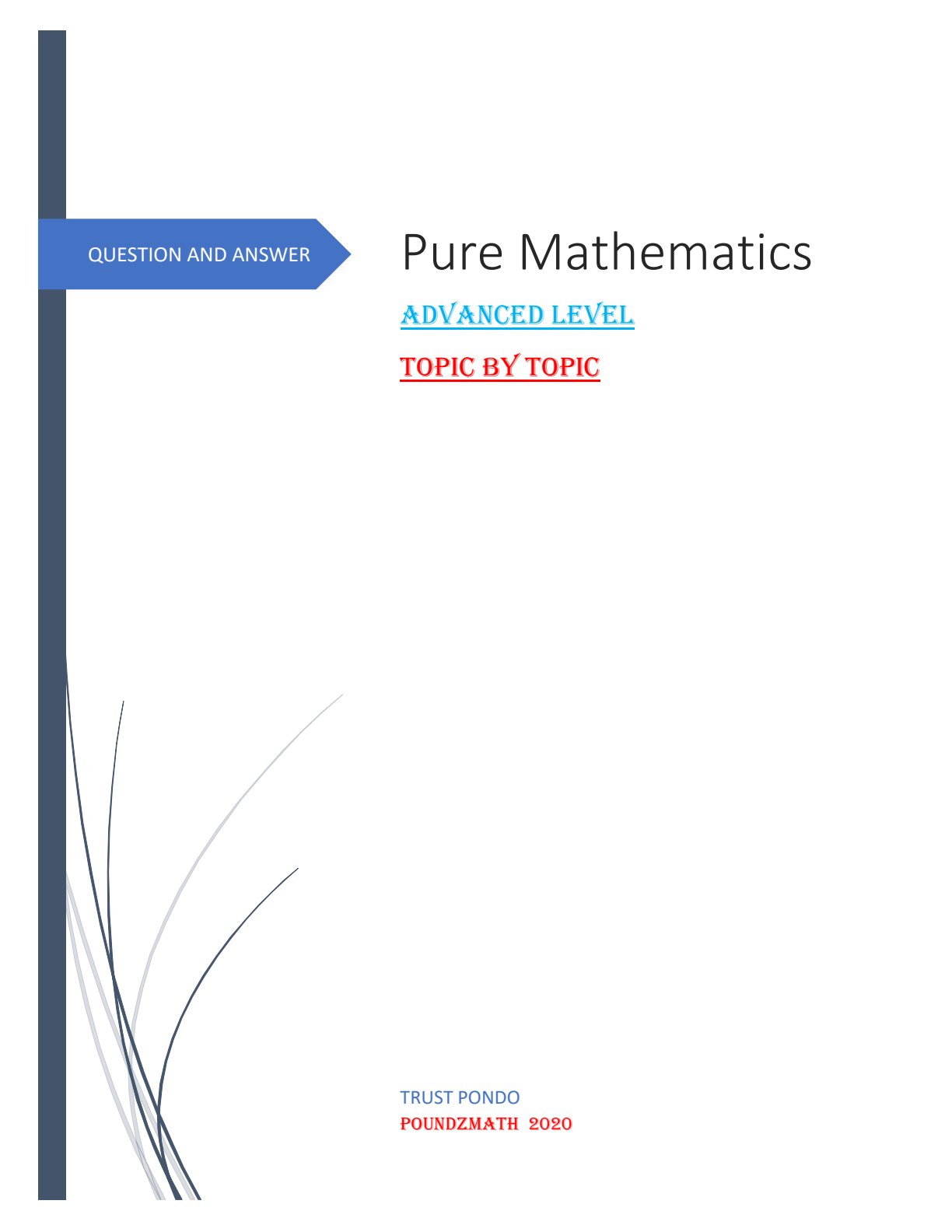First page of A-Level Pure Mathematics 2020 Study Guide