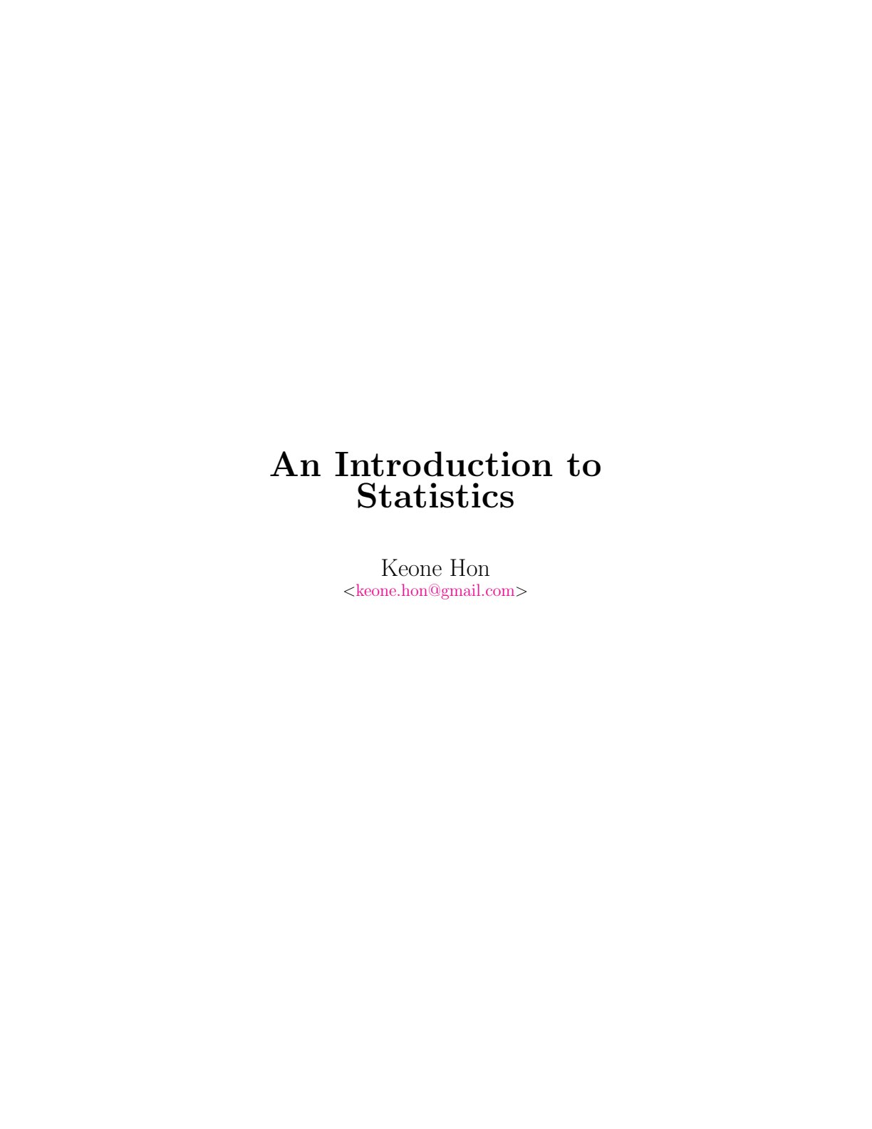 First page of An Introduction to Statistics Statistics