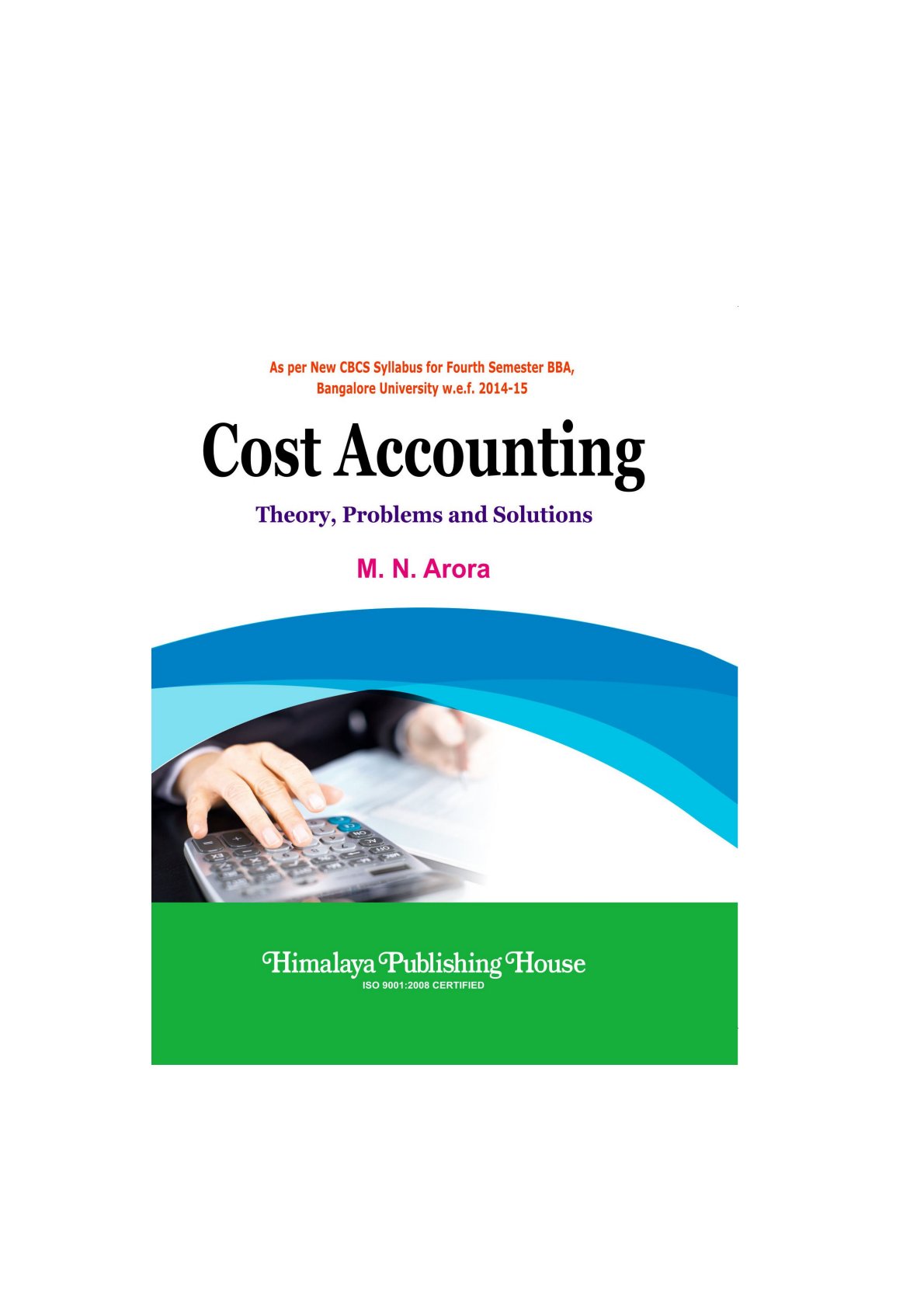 First page of BBA Cost Accounting 2014-2015 Study Guide