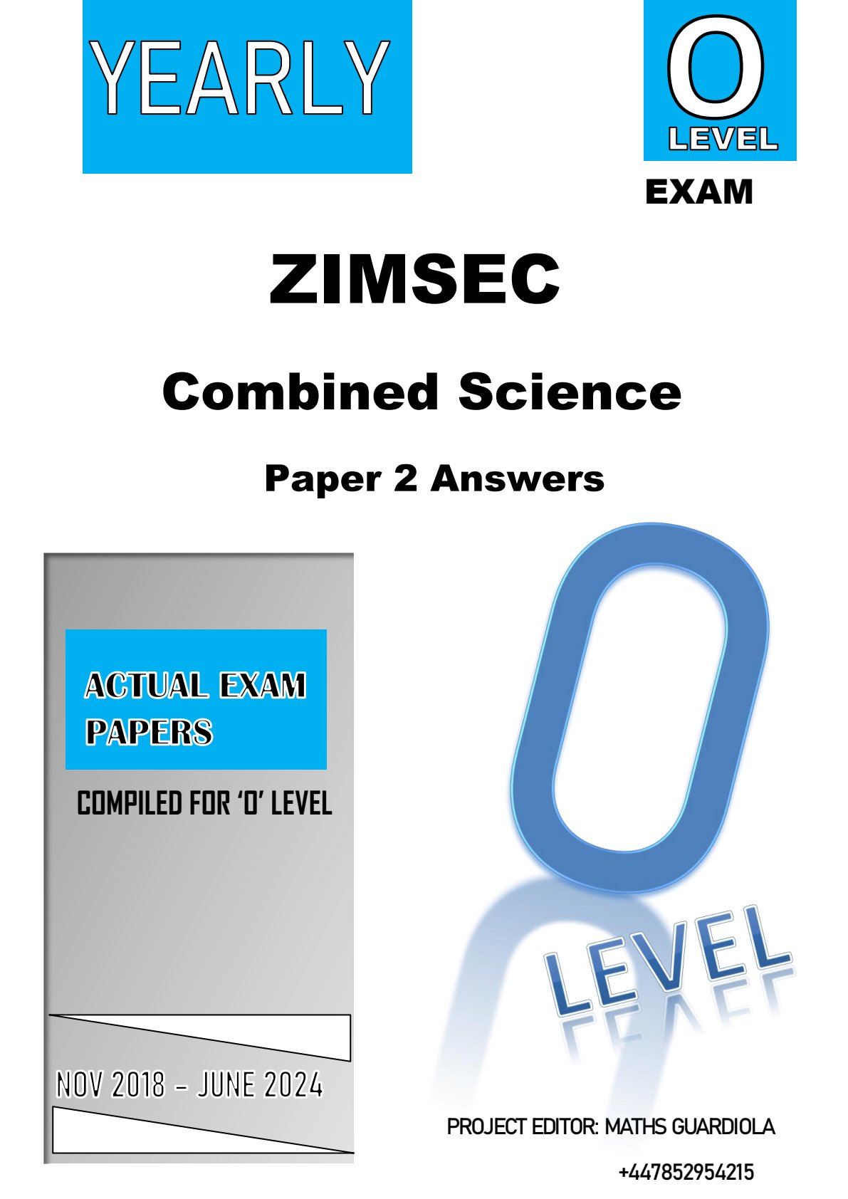 First page of Combined Science Paper 2 Marking Schemes November 2018 - June 2024