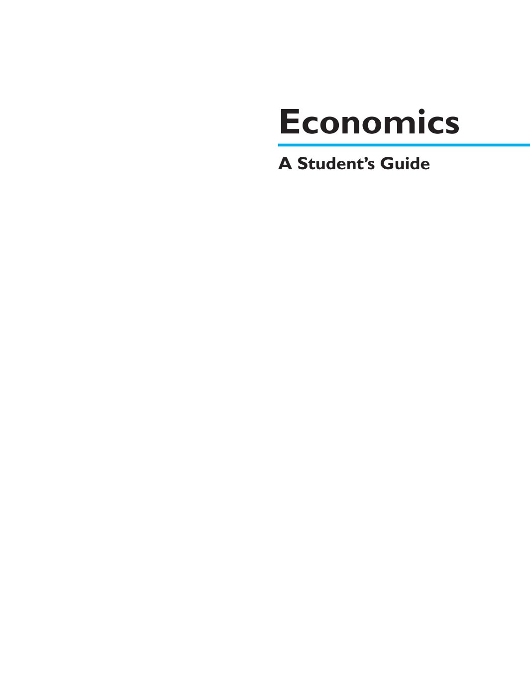 First page of Economics: A Student's Guide