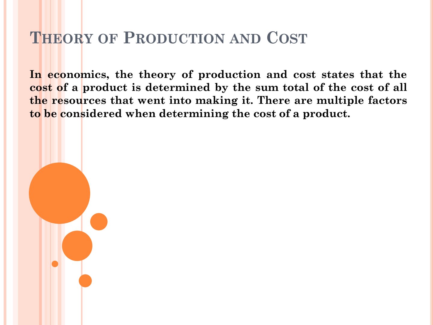 First page of Economics Theory of Production and Cost Notes Zimbabwe