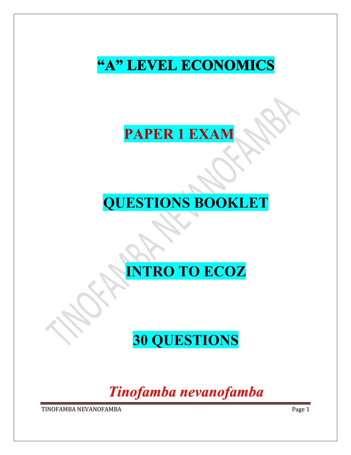 First page of ECOZ_EXAM_30_QUESTIONS.pdf