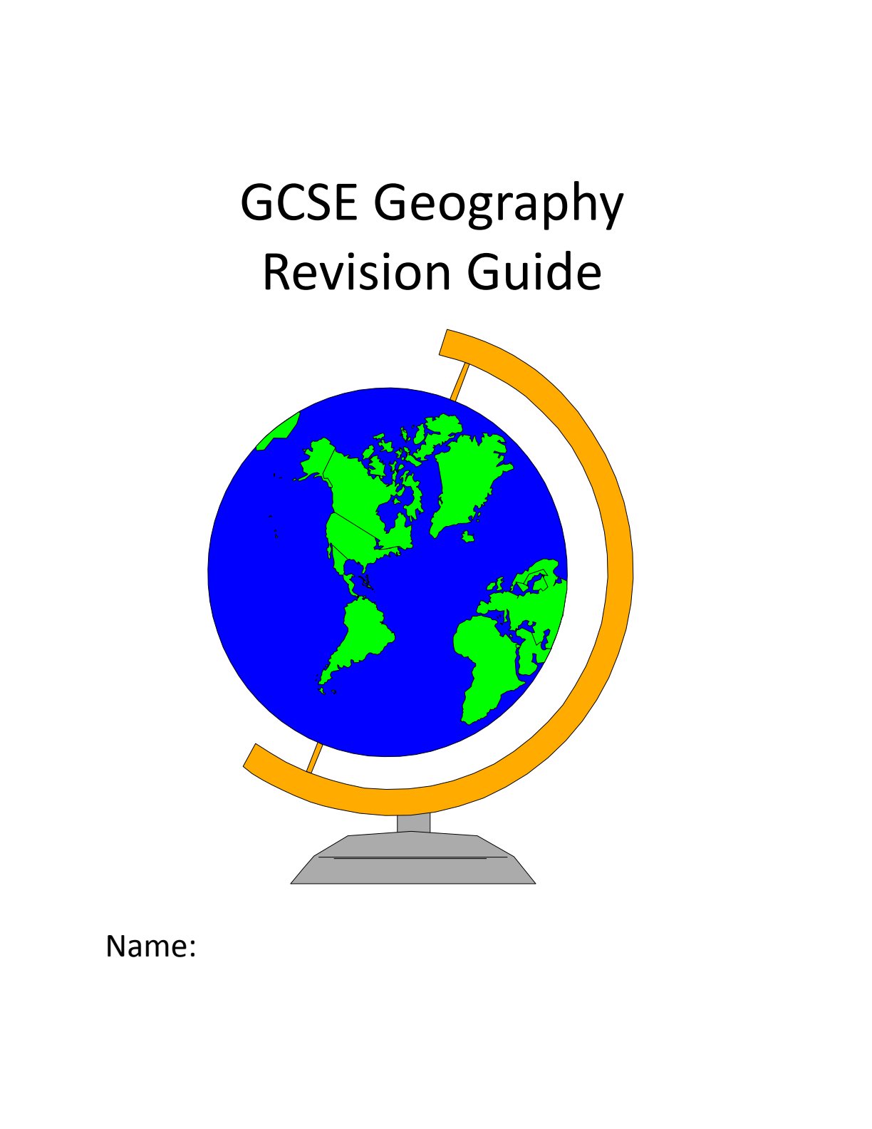 First page of GCSE Geography Revision Guide