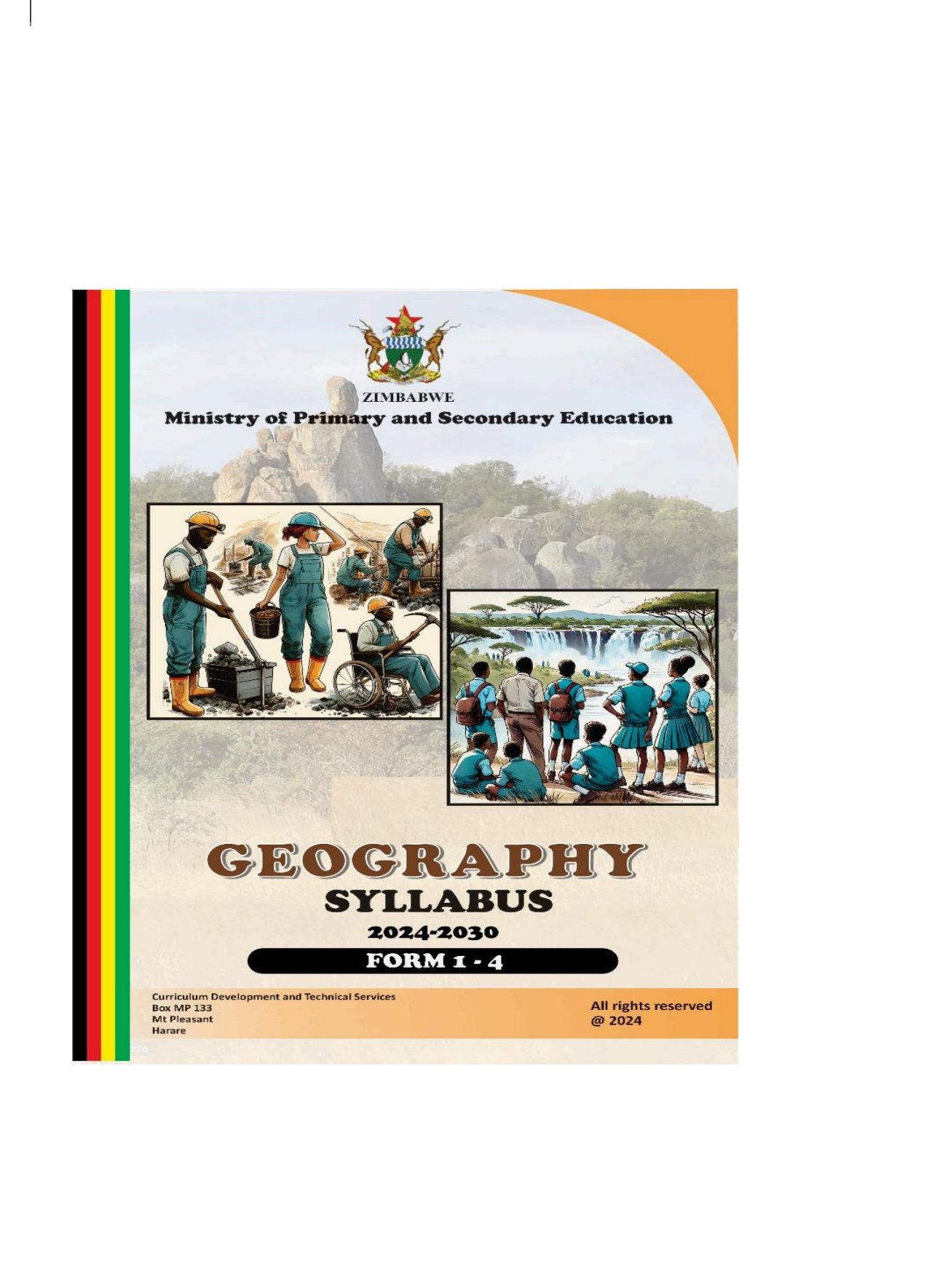 First page of Geography Syllabus 2024-2030 Form 1-4