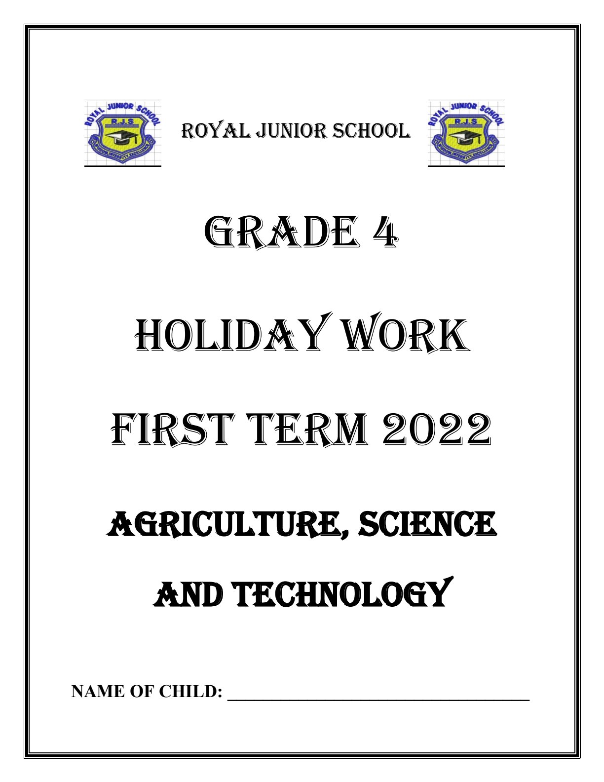 First page of Grade 4 Agriculture, Science and Technology Worksheet Zimbabwe