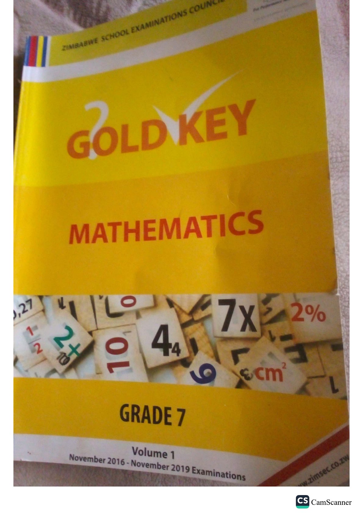 First page of Grade 7 Mathematics Golden Key Study Guide