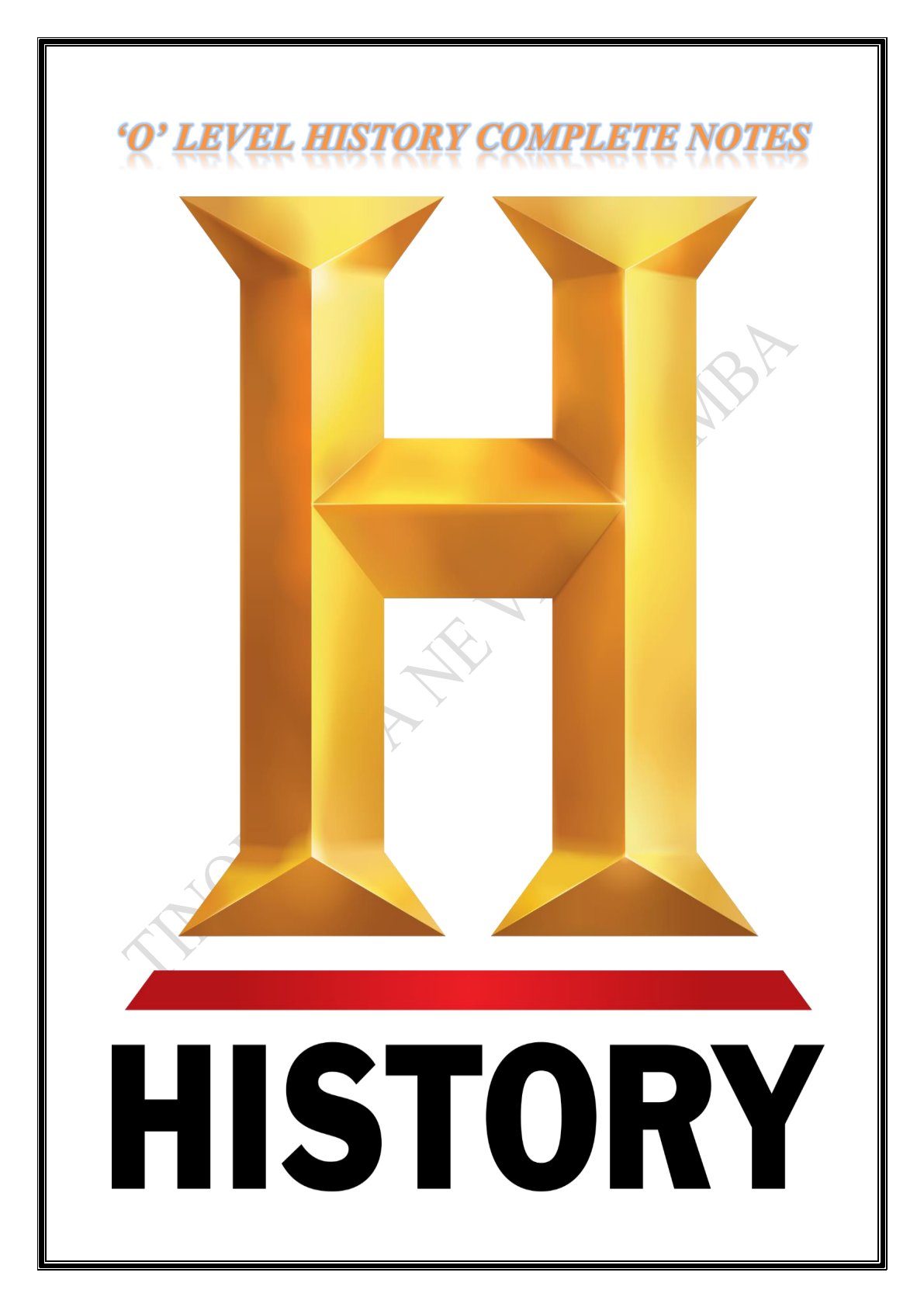 First page of History Notes Zimbabwe