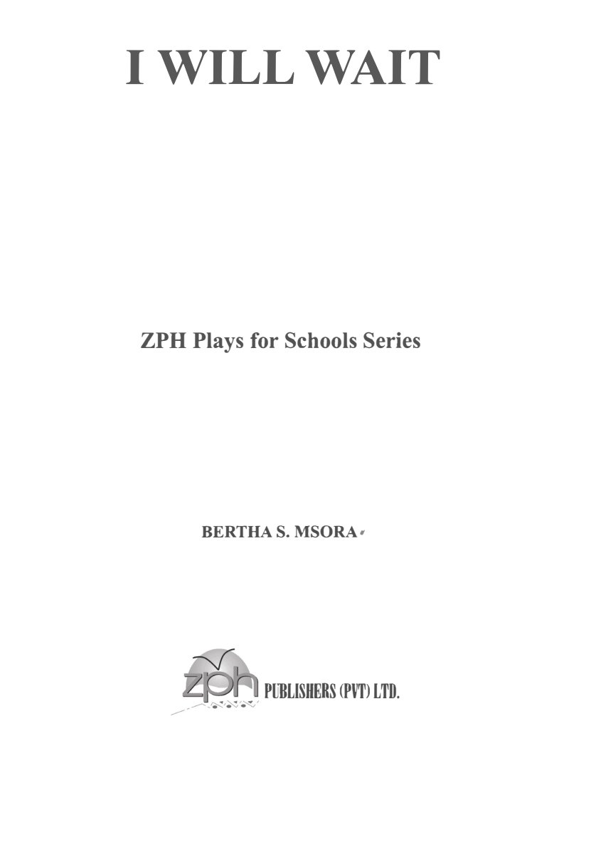 First page of I Will Wait Literature in English Secondary