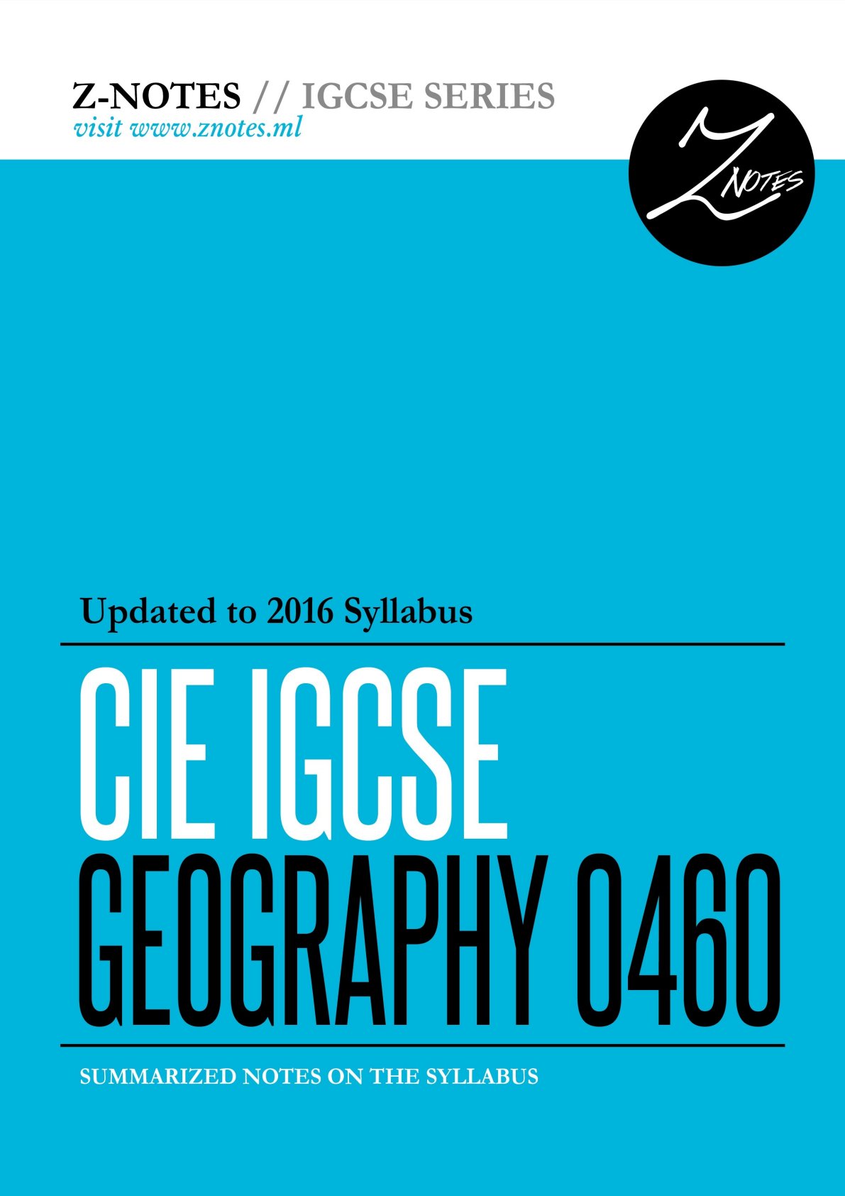 First page of IGCSE Geography Notes Zimbabwe
