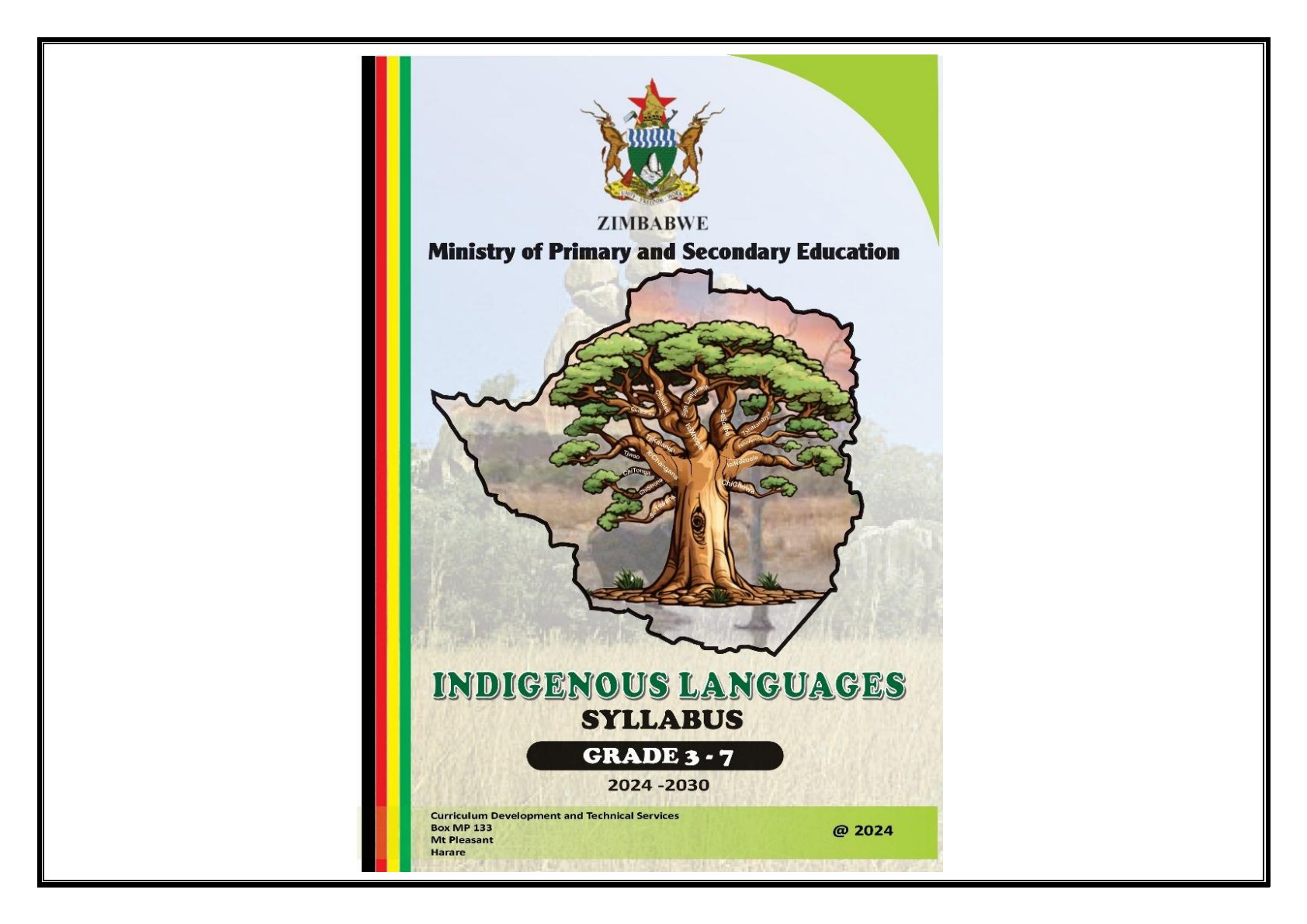 First page of INDIGENOUS LANGUAGES SYLLABUS GRADE 3-7 2024-2030