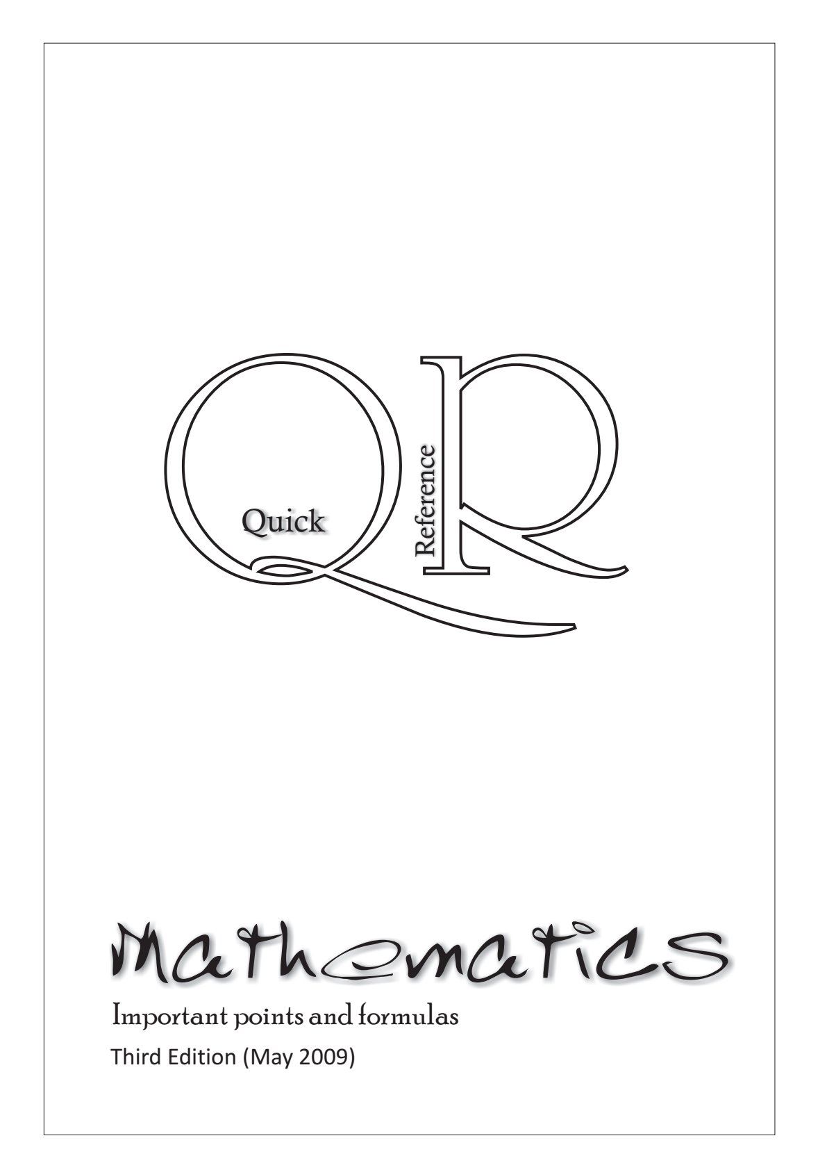 First page of Mathematics Important Points and Formulas