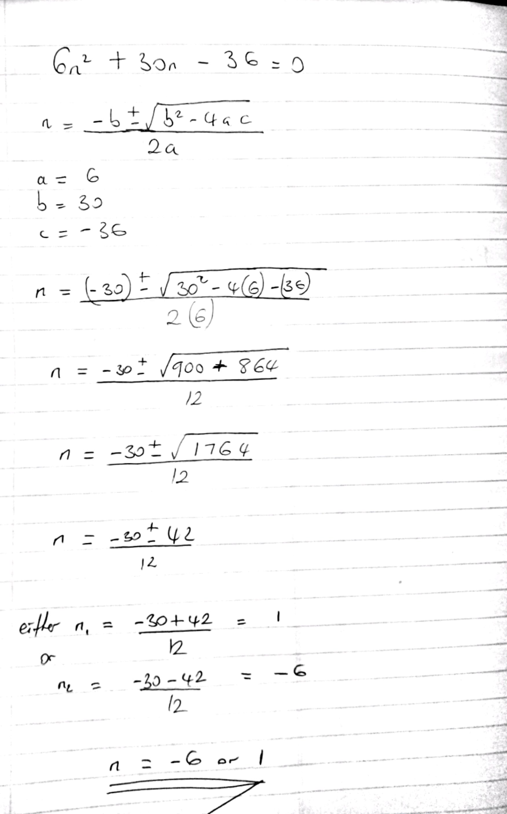 First page of Mathematics Quadratic Equations Notes Zimbabwe