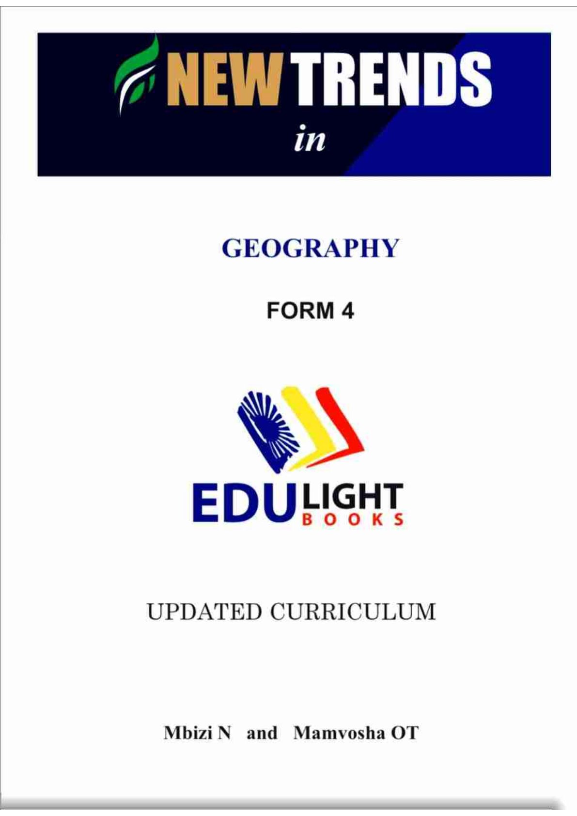 First page of New Trends in Geography Form 4 Geography O-Level