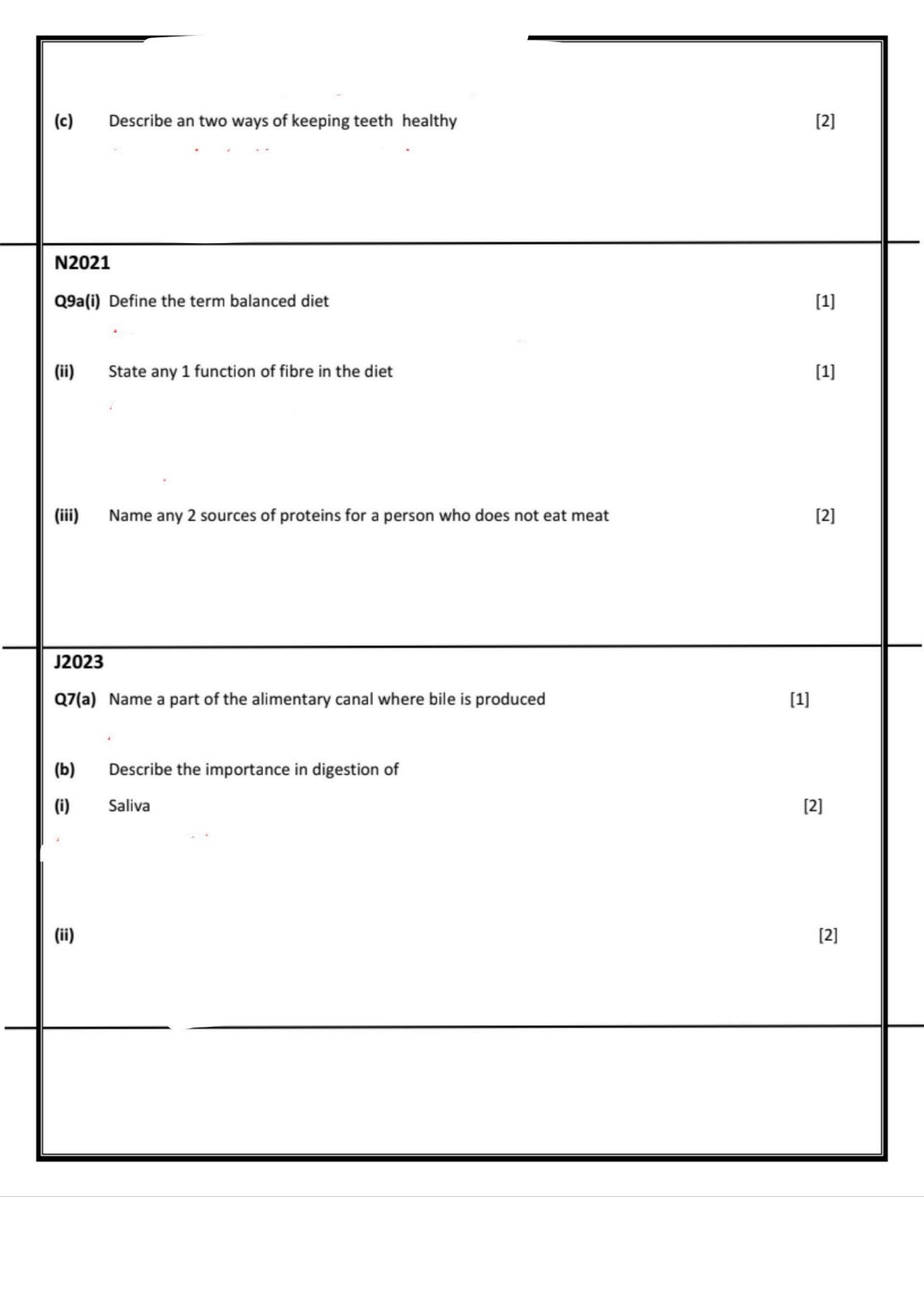 First page of O-Level Biology Nutrition and Digestion Revision Pack Zimbabwe