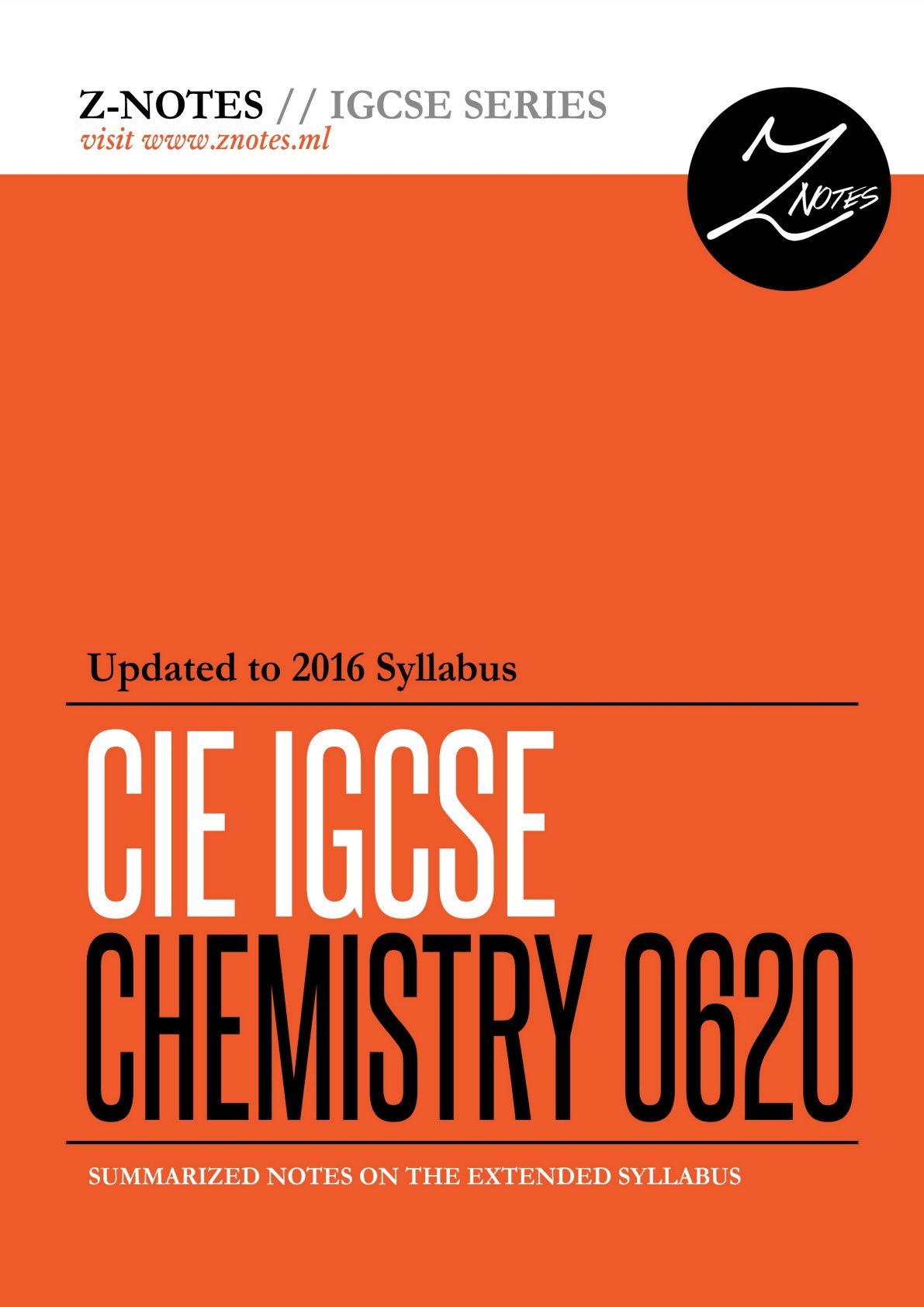 First page of O-Level Chemistry Notes Zimbabwe