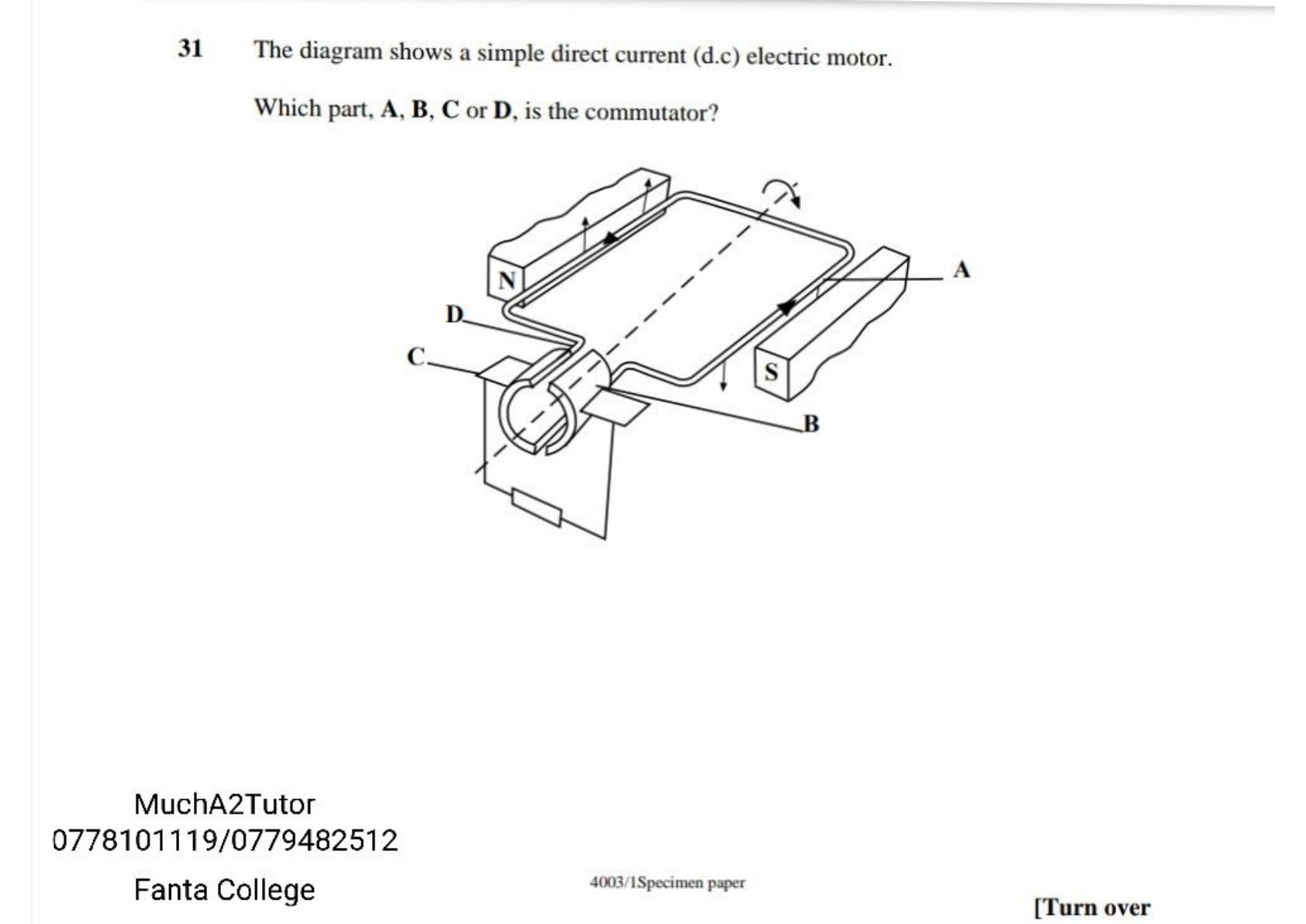 First page of O-Level Combined Science Magnetism Worksheet Zimbabwe