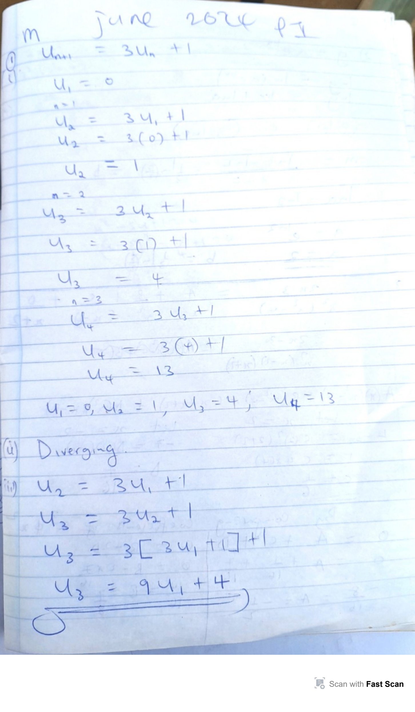 First page of O-Level Mathematics Paper 1 June 2024 Marking Scheme