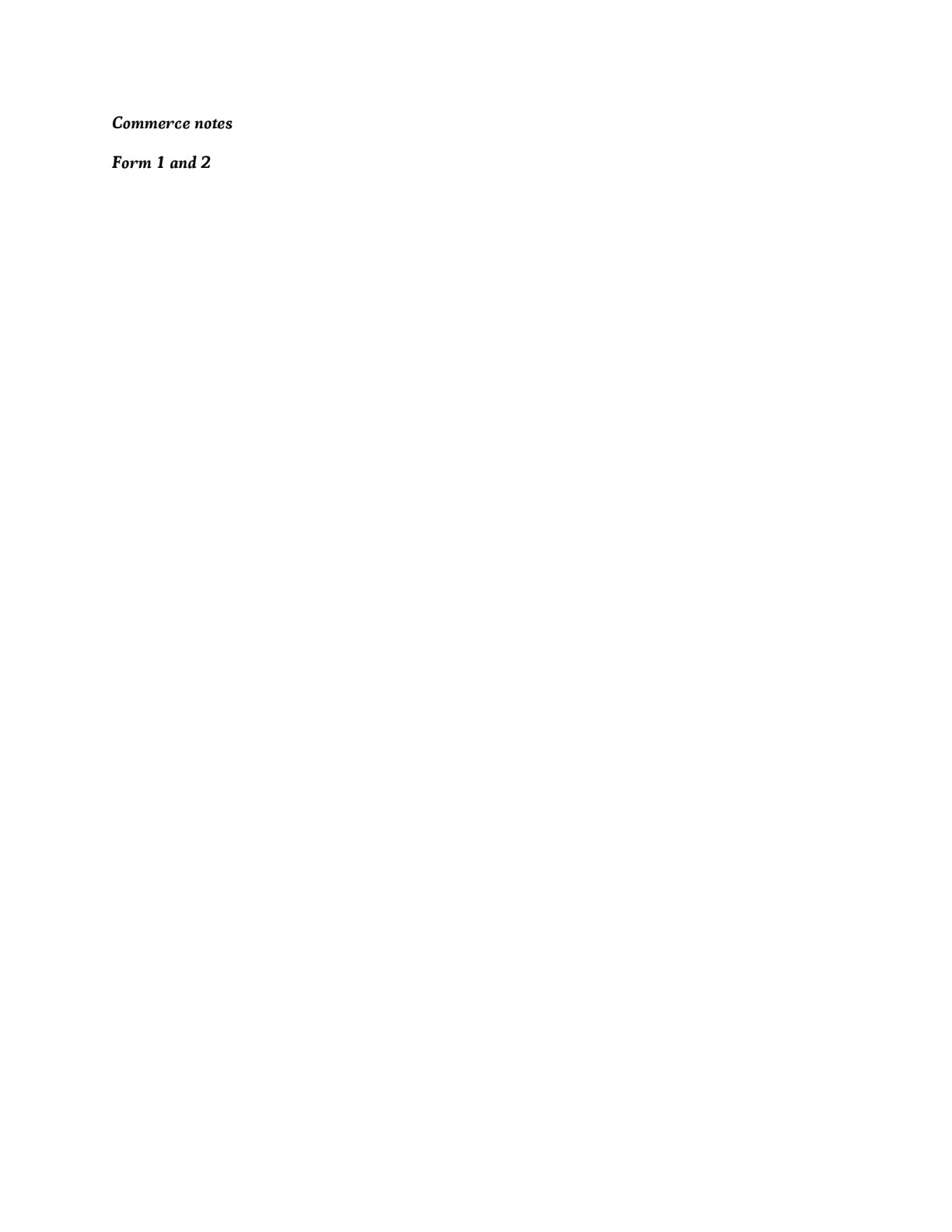 First page of Secondary Commerce Notes Zimbabwe