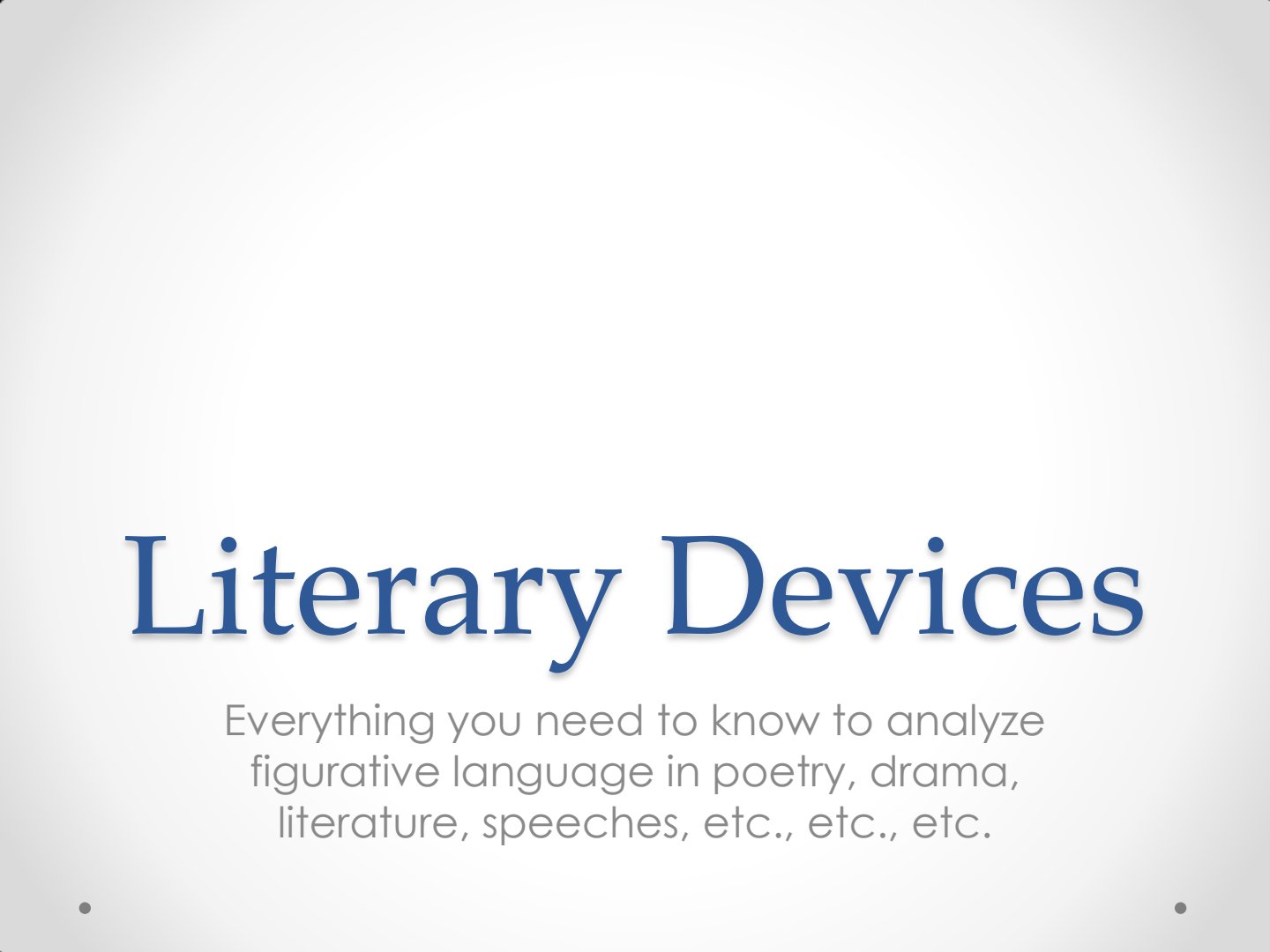 First page of Secondary English Language Literary Devices Notes Zimbabwe