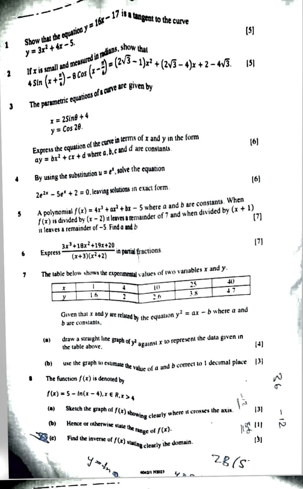 First page of Secondary Mathematics Blue Book 2023 Study Guide