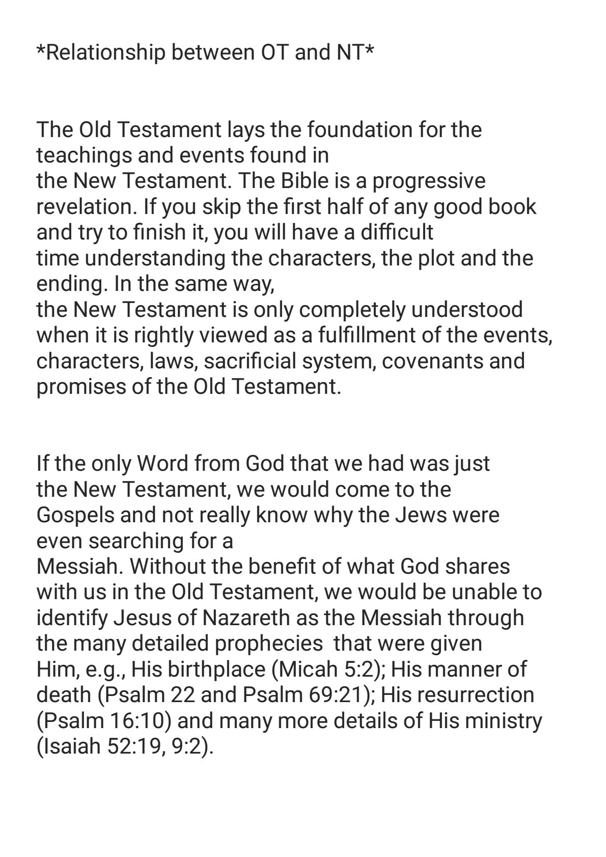 First page of Secondary Religious Studies Relationship between the Old Testament and New Testament Notes Zimbabwe