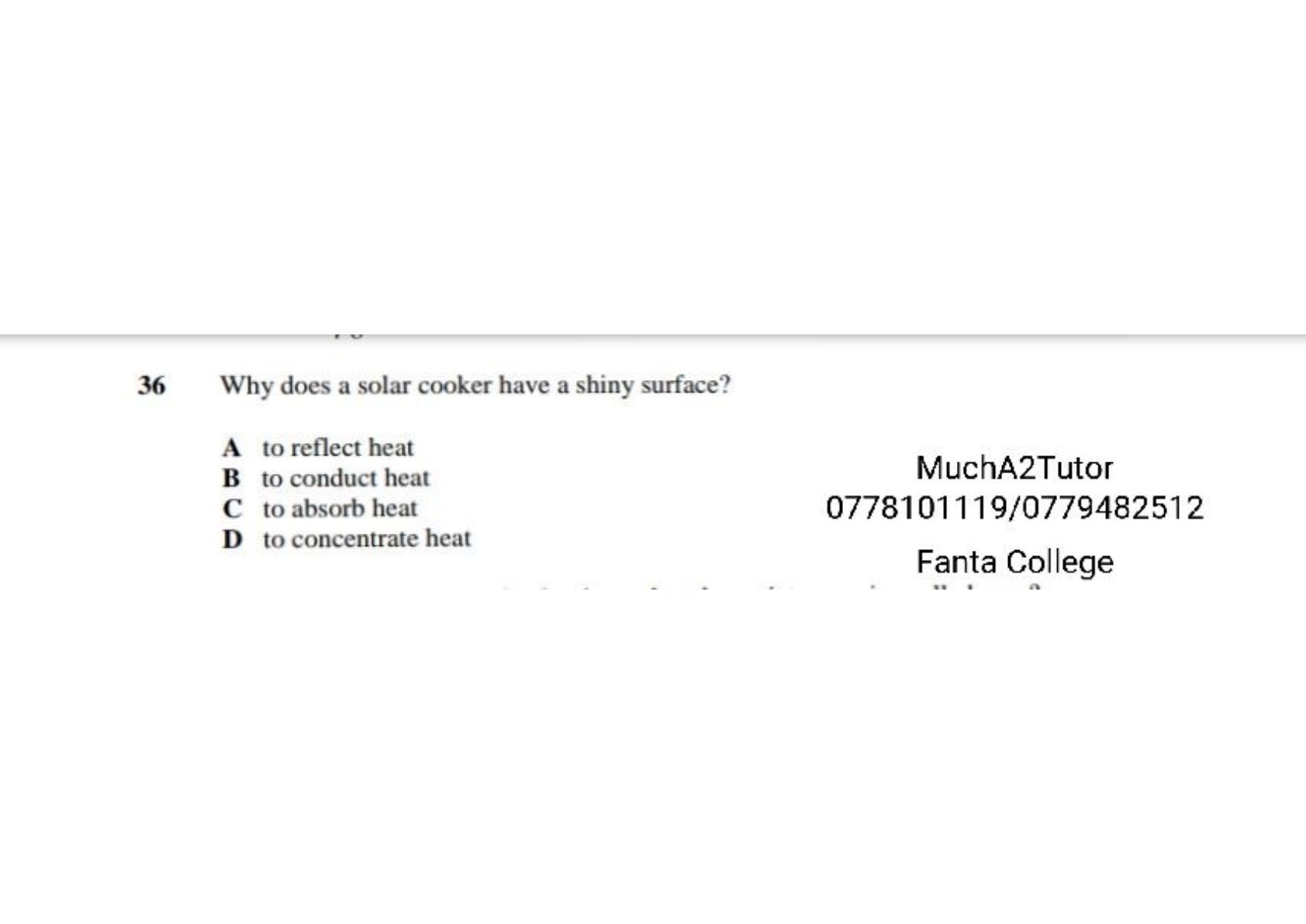 First page of Secondary Science Energy Worksheet Zimbabwe