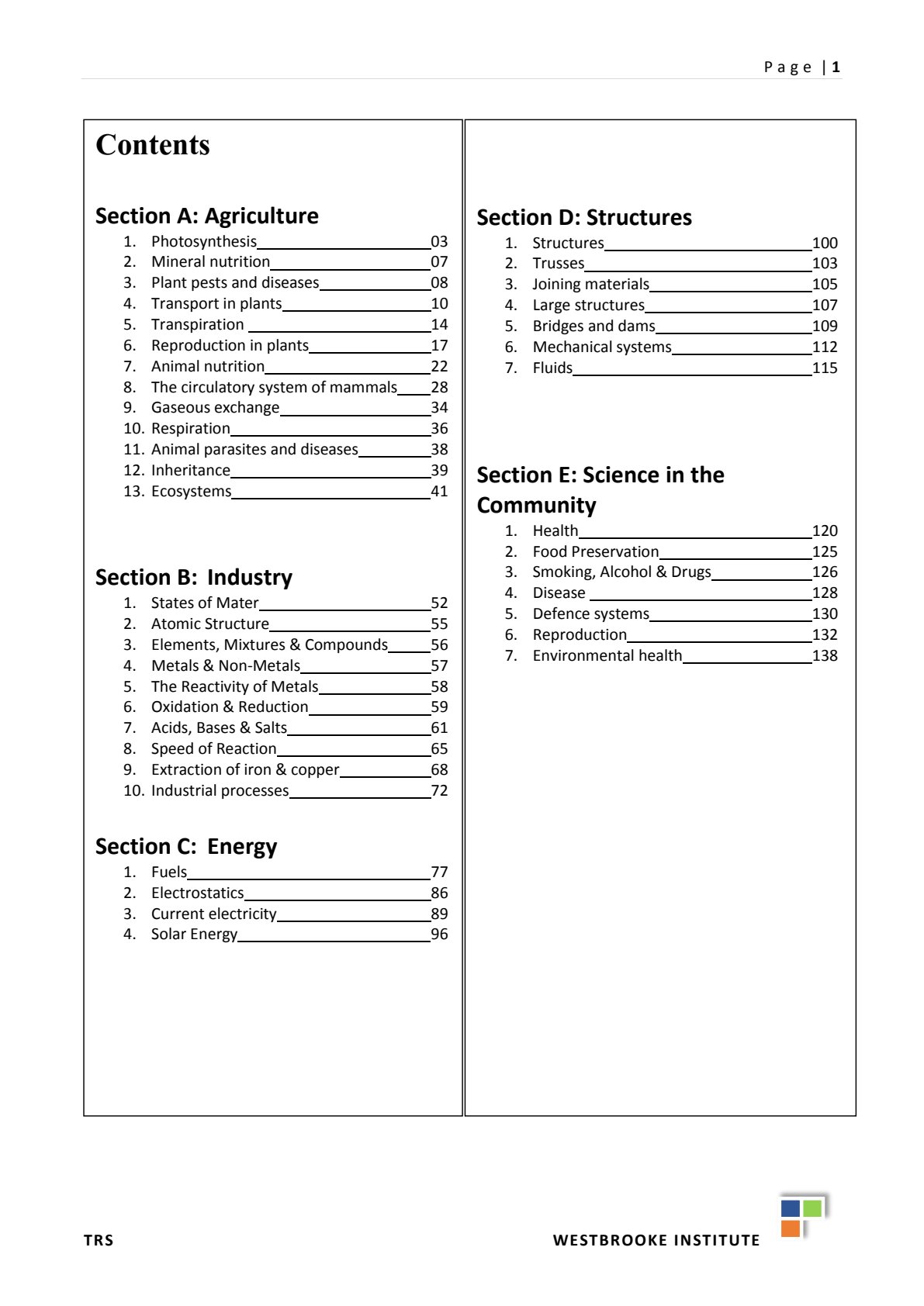 First page of Secondary Science General Science Notes Zimbabwe