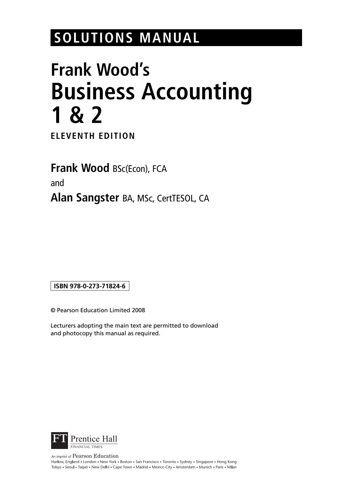 First page of Tertiary Principles of Accounts 2008 Study Guide