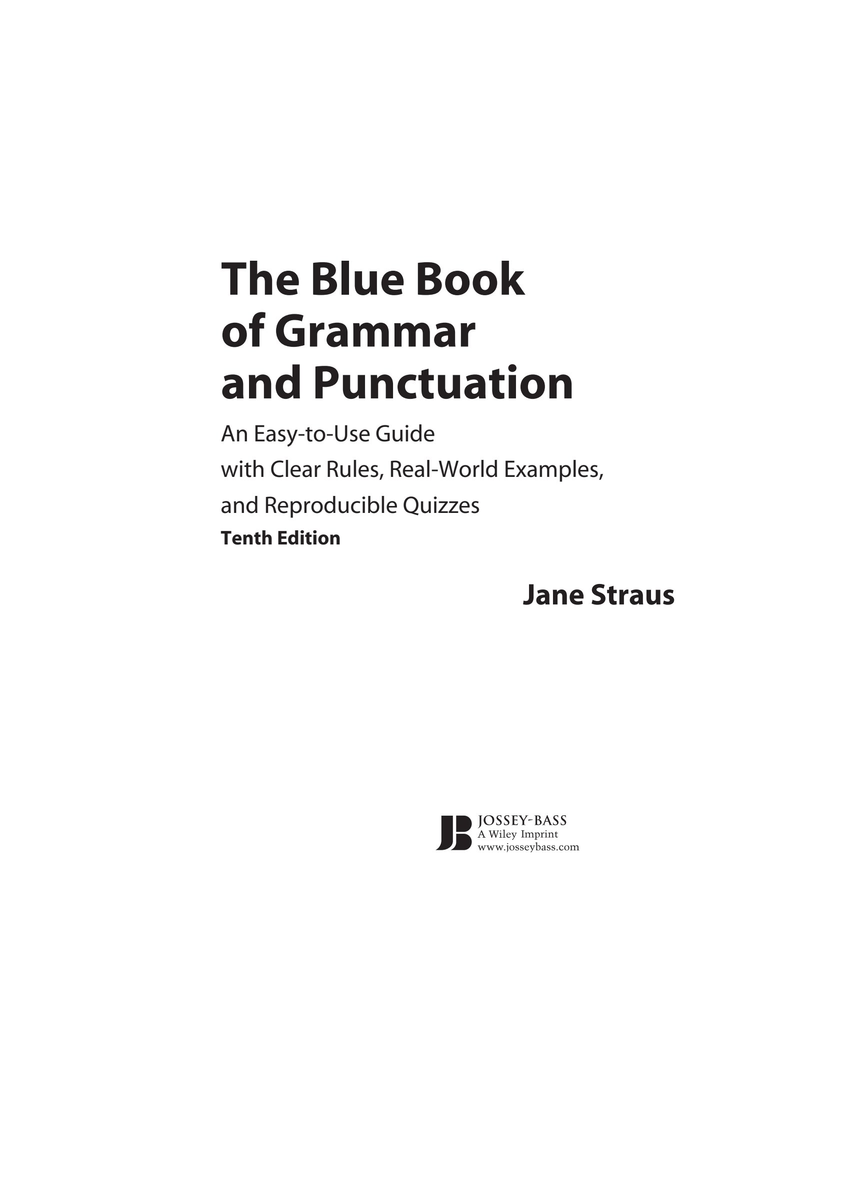First page of The Blue Book of Grammar and Punctuation