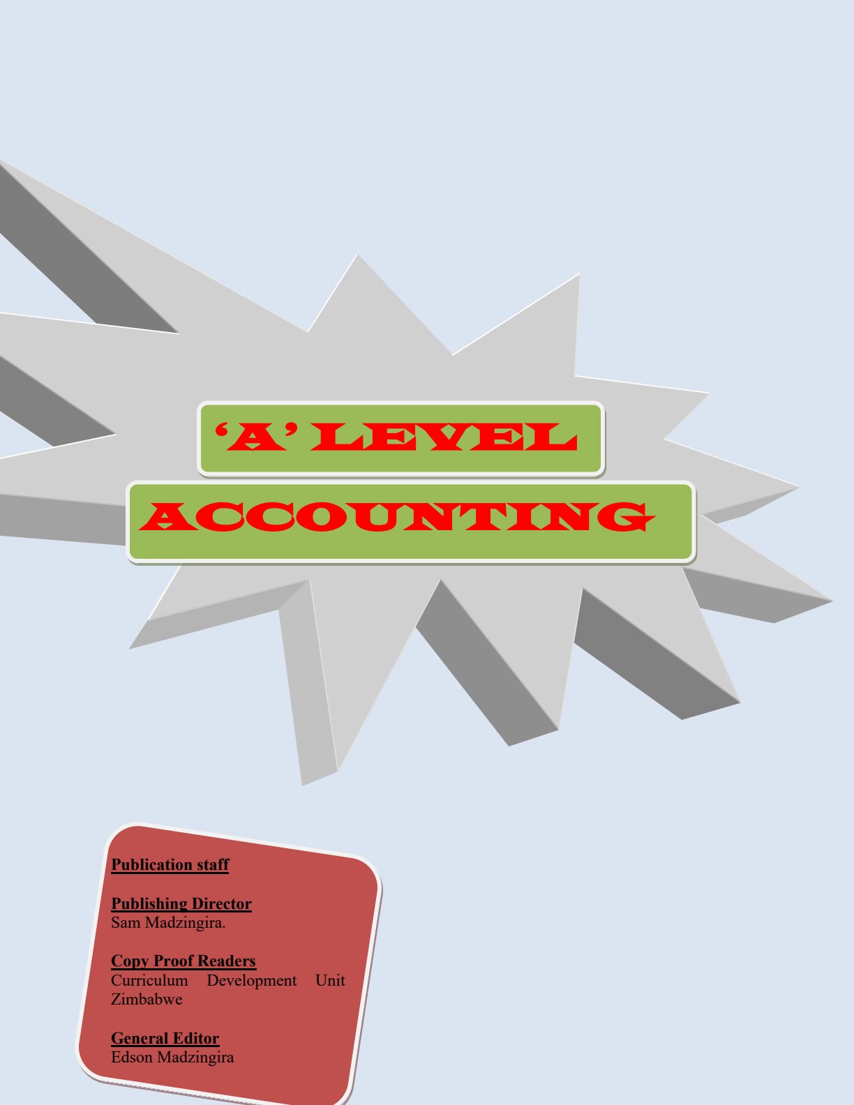 First page of ZIMSEC A-Level Accounting Study Guide