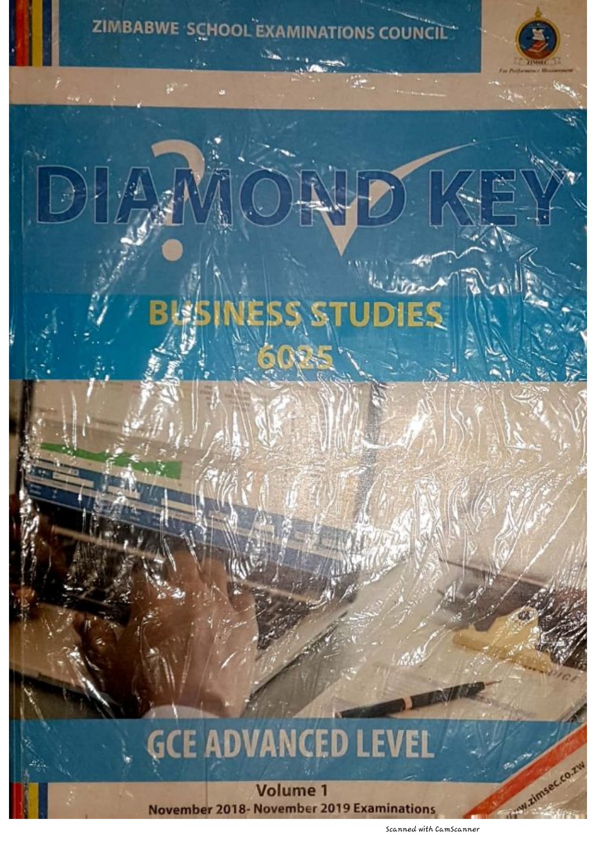 First page of ZIMSEC A-Level Business Studies Blue Book Study Guide