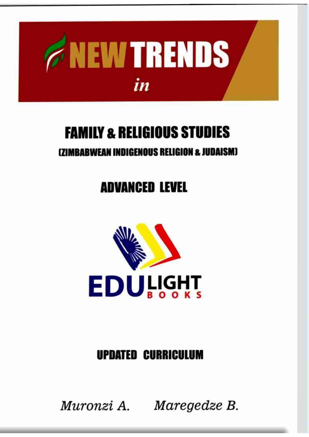 First page of ZIMSEC A-Level Family and Religious Studies Study Guide