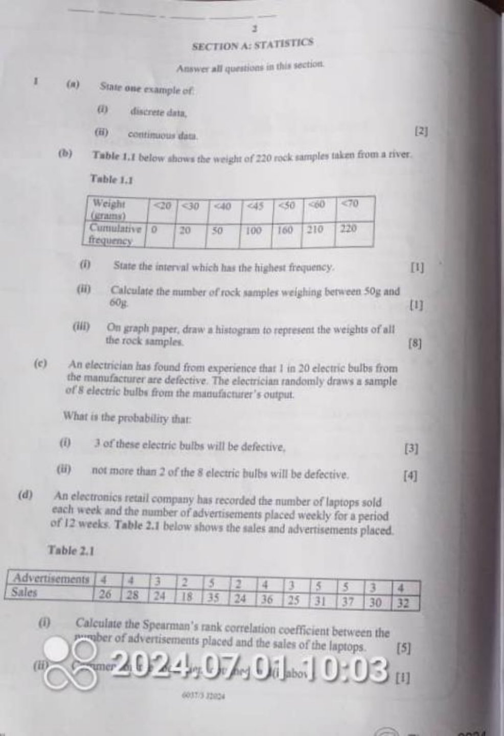 First page of ZIMSEC A-Level Geography Paper 3 June 2024 Question Paper