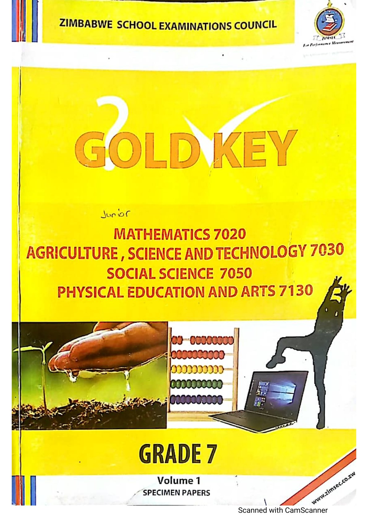 First page of ZIMSEC Gold Key Maths, Agric Science & Technology & Arts