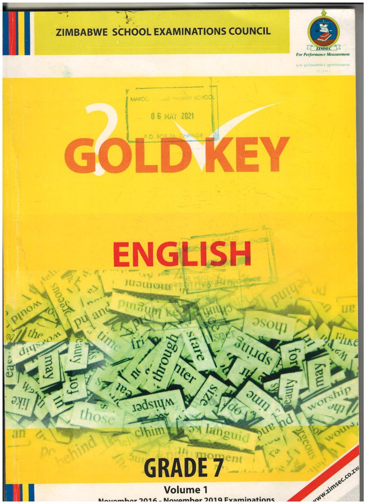First page of ZIMSEC Grade 7 English Language Golden Key Study Guide
