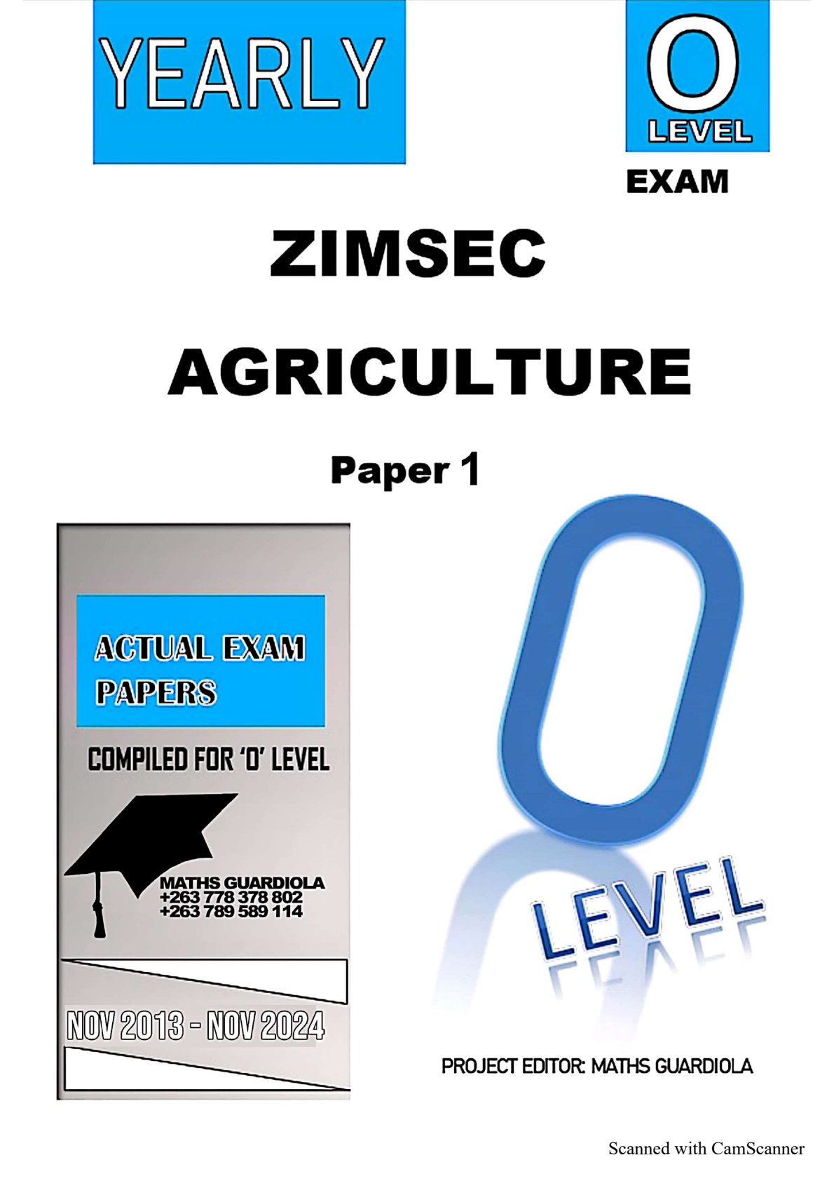 First page of ZIMSEC O-Level Agriculture Study Guide