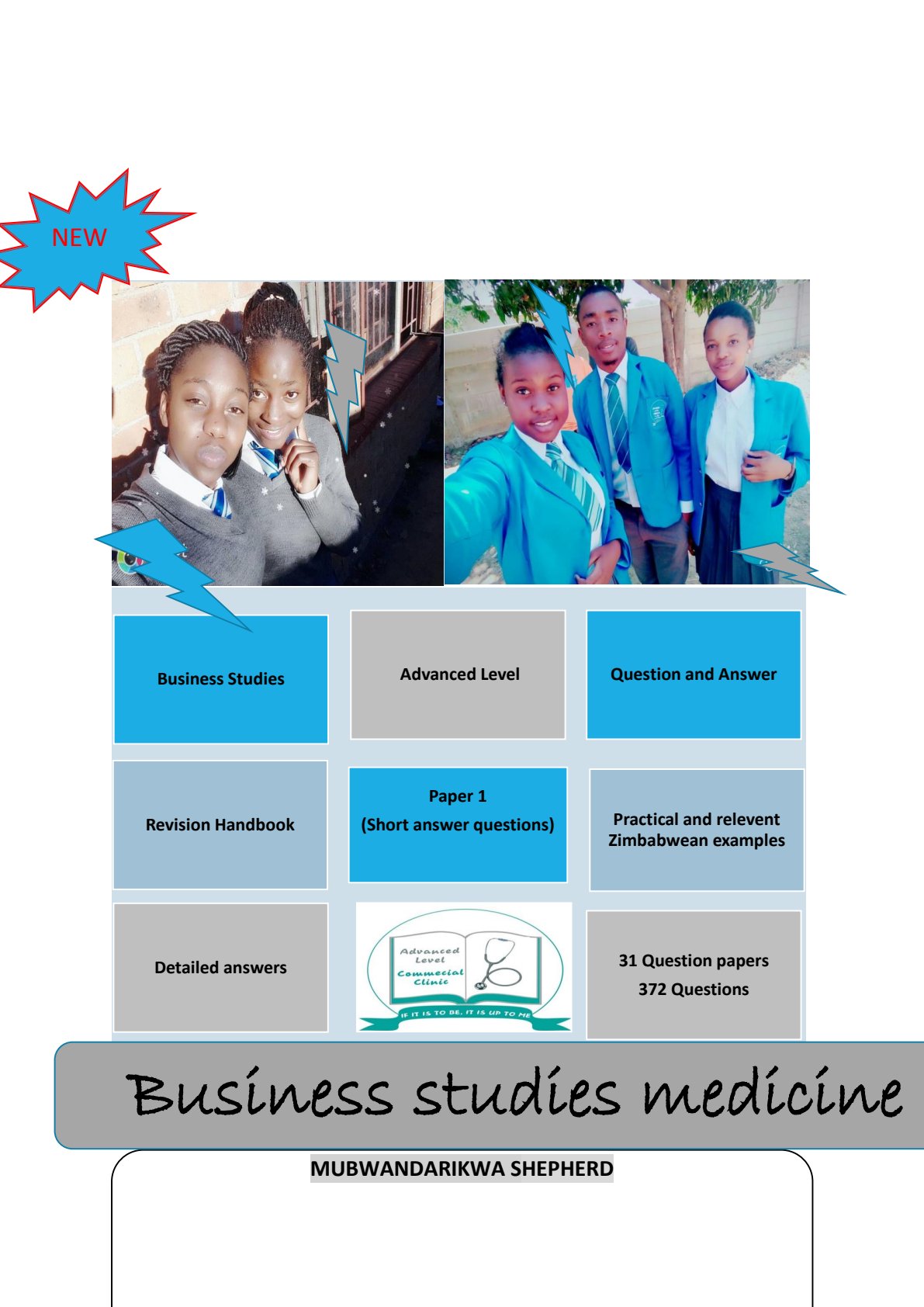 First page of ZIMSEC O-Level Business Studies 2001-2018 Study Guide
