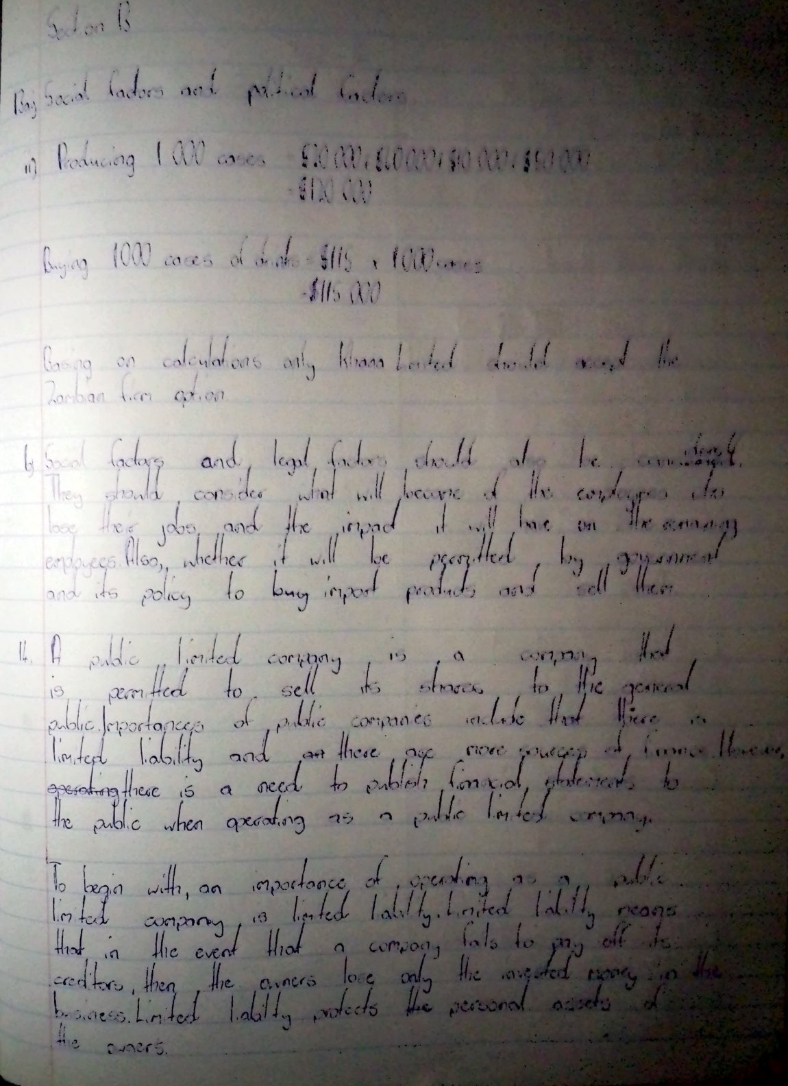 First page of ZIMSEC O-Level Business Studies Paper 1 2024 Question Paper