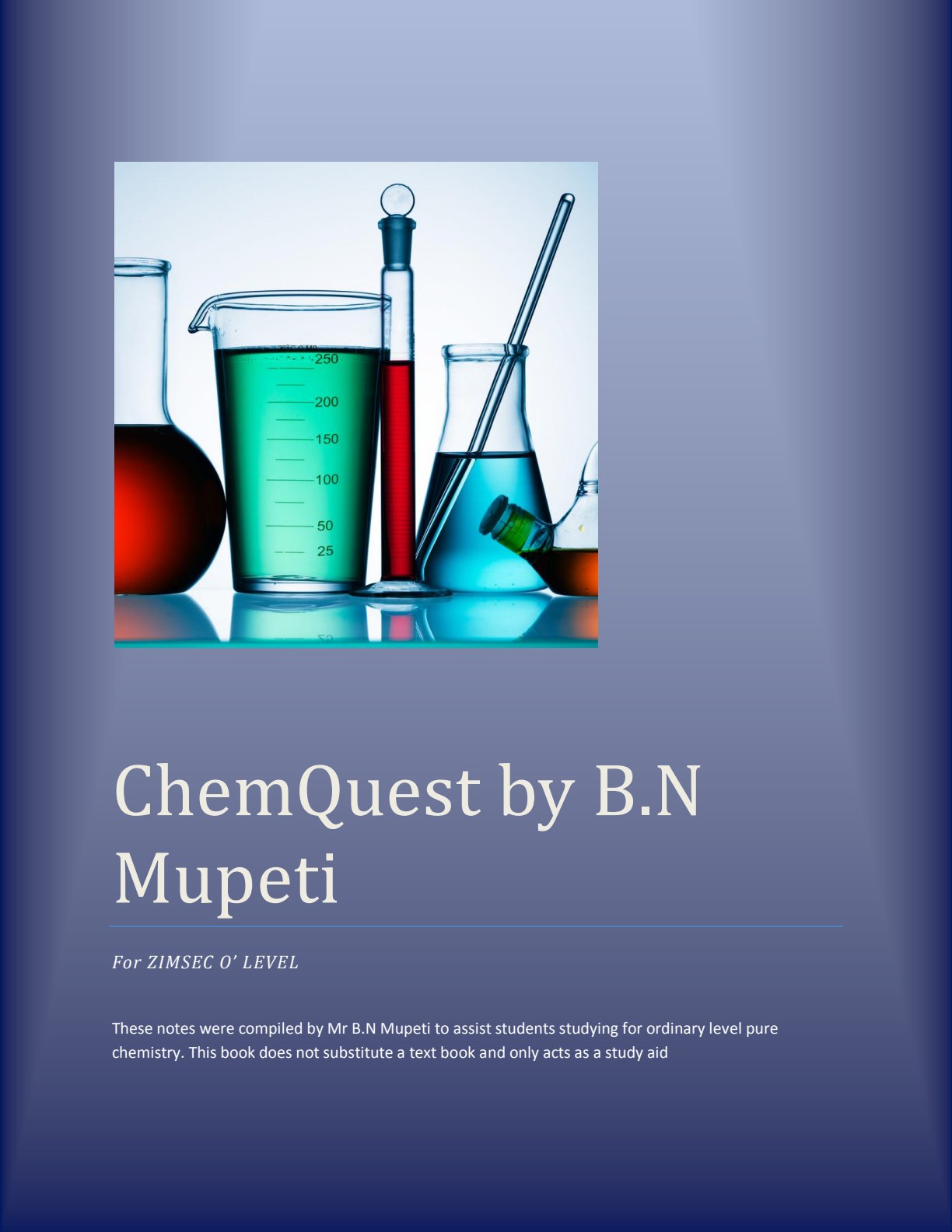First page of ZIMSEC O-Level Chemistry ChemQuest Study Guide
