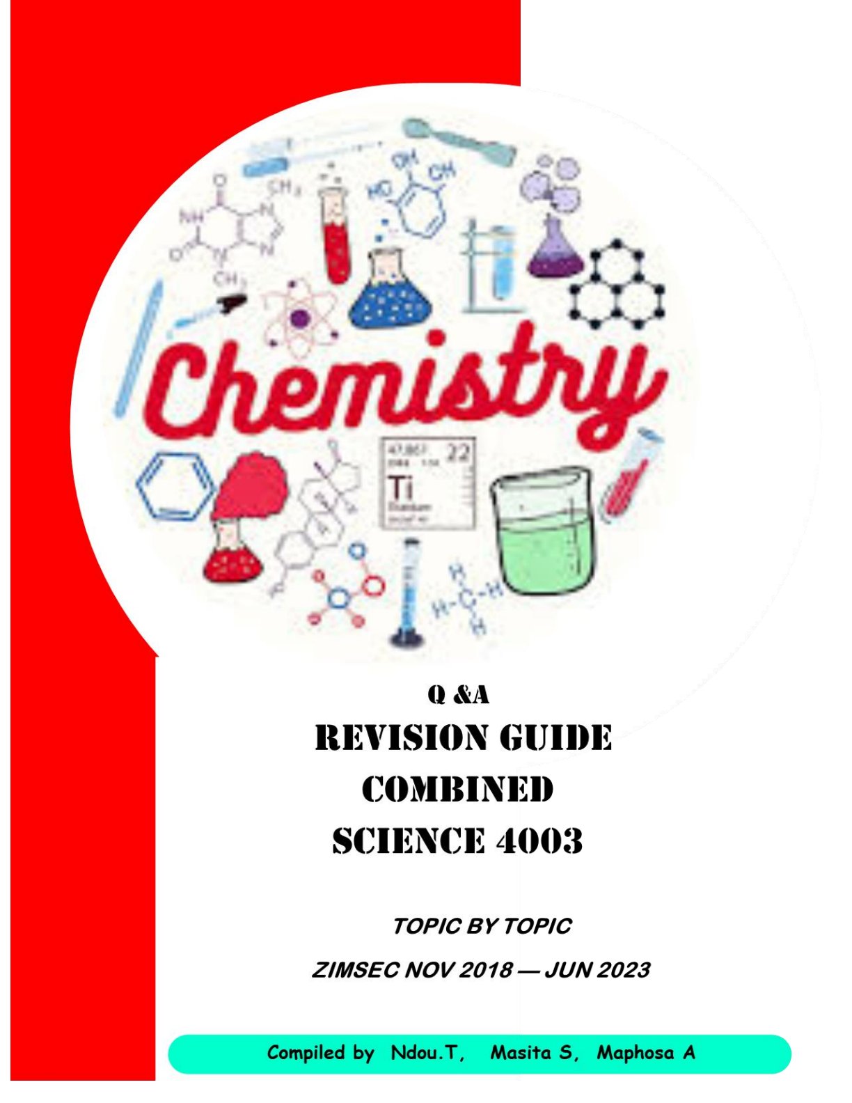 First page of ZIMSEC O-Level Combined Science 2018-2023 Study Guide