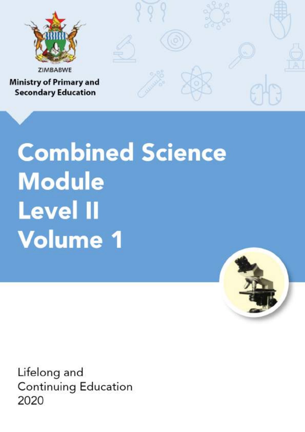 First page of ZIMSEC O-Level Combined Science 2020 Study Guide