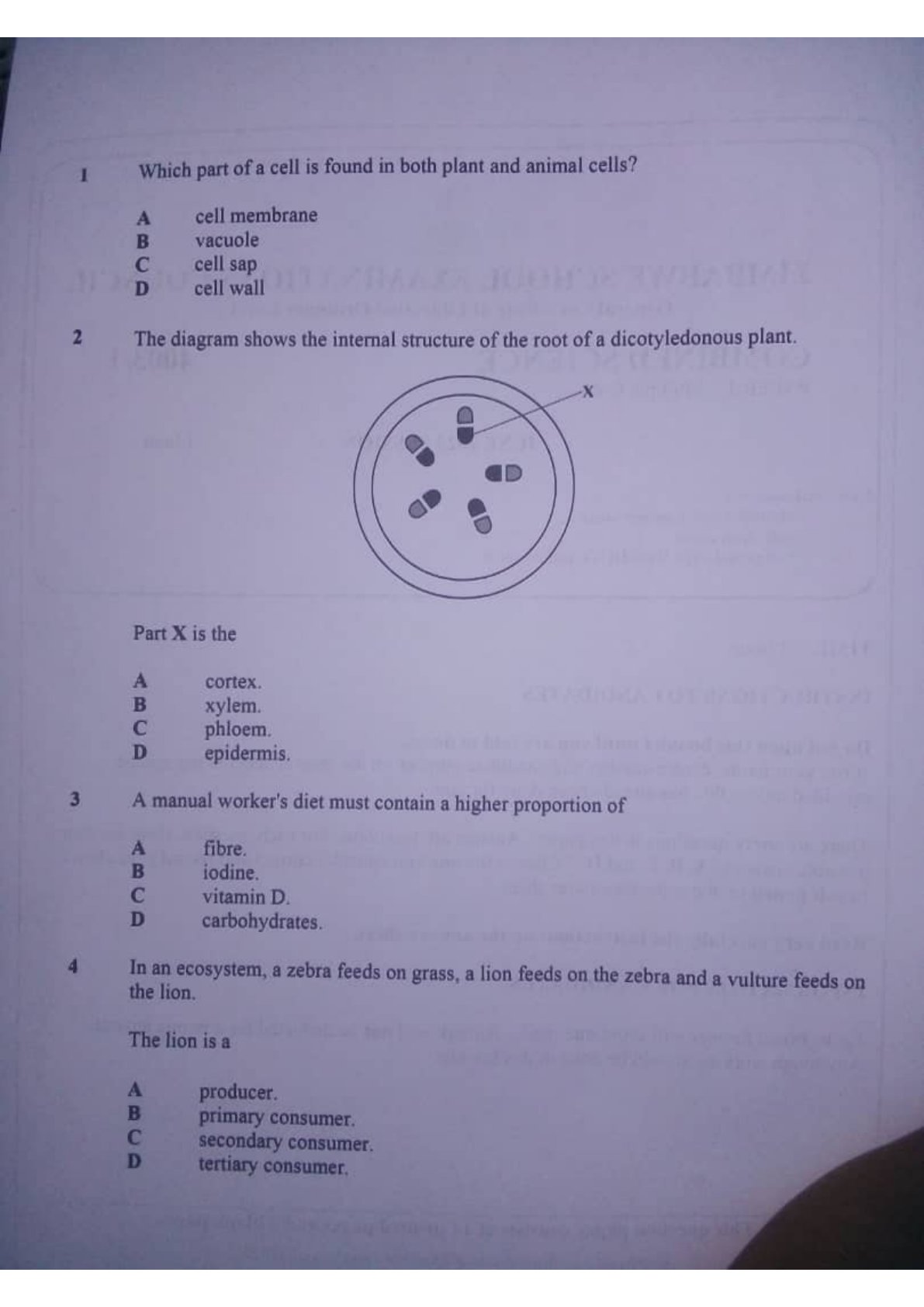 First page of ZIMSEC O-Level Combined Science 2023 Question Paper