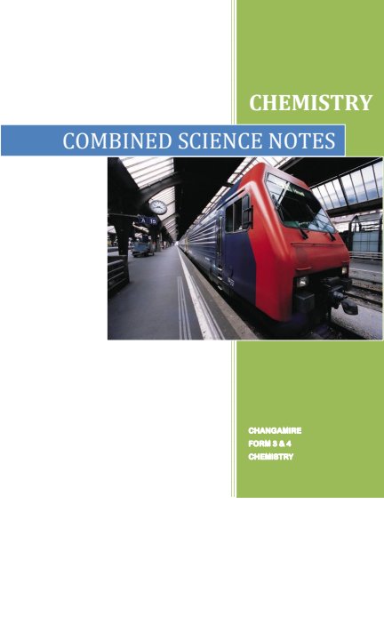 First page of ZIMSEC O-Level Combined Science Study Guide