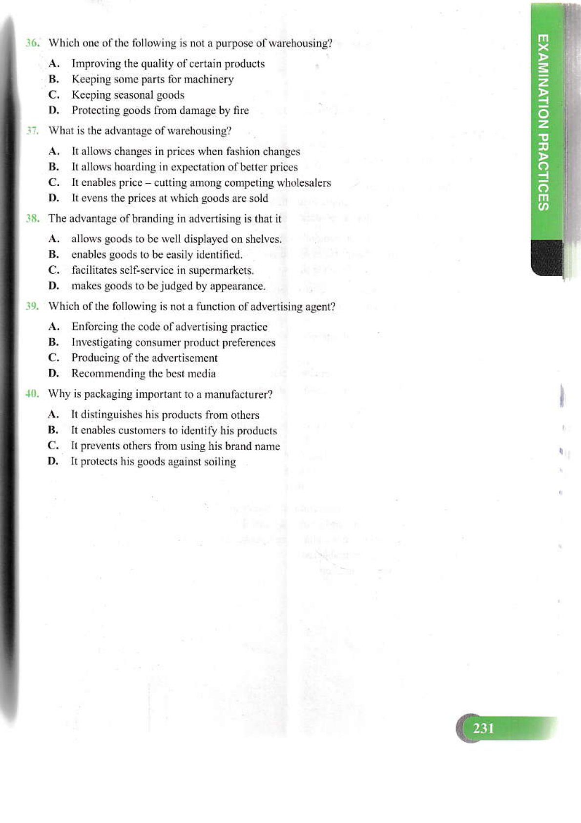First page of ZIMSEC O-Level Commerce Question Paper