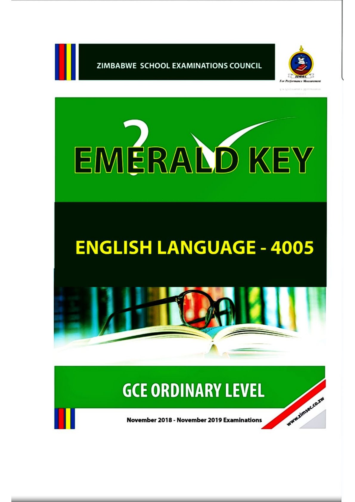 First page of ZIMSEC O-Level English Language Green Book 2018-2019 Study Guide