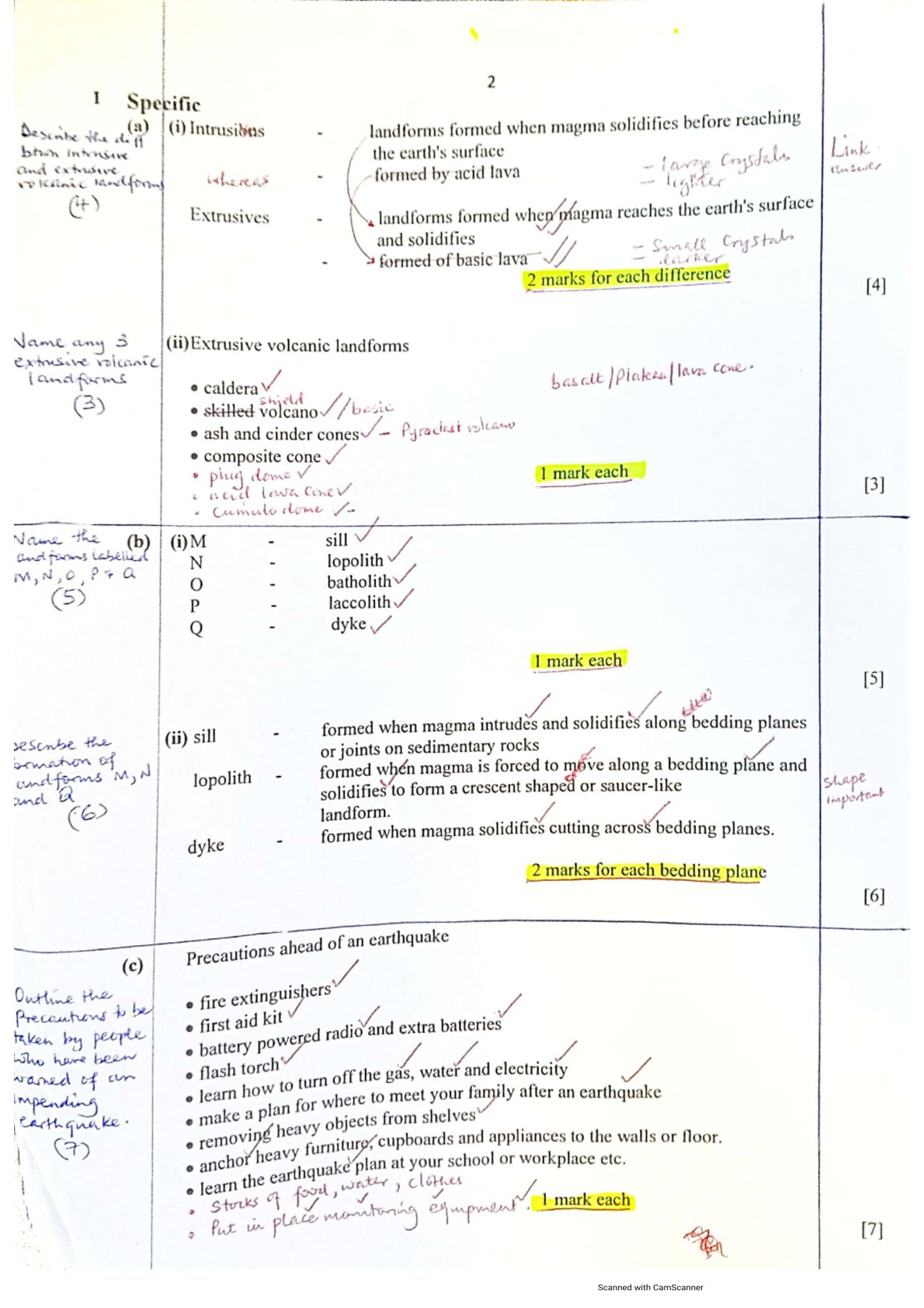 First page of ZIMSEC O-Level Geography 2021 Marking Scheme